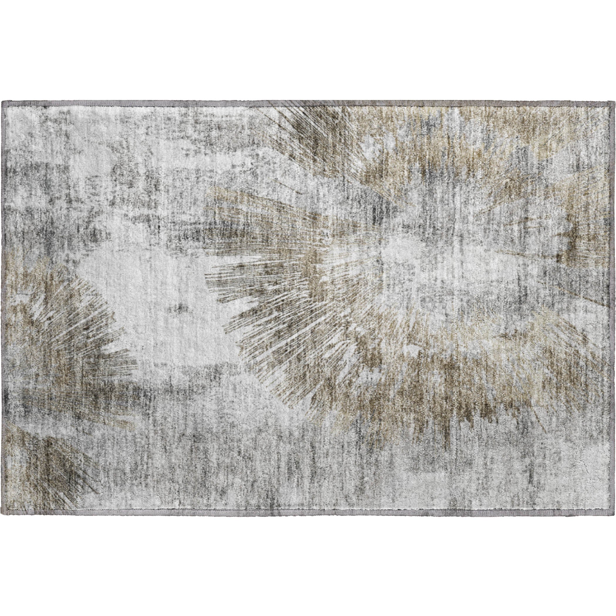 Havana Machine Washable Transitional Taupe Brown Rug 1'8" x 2'6" #shape_Rectangle