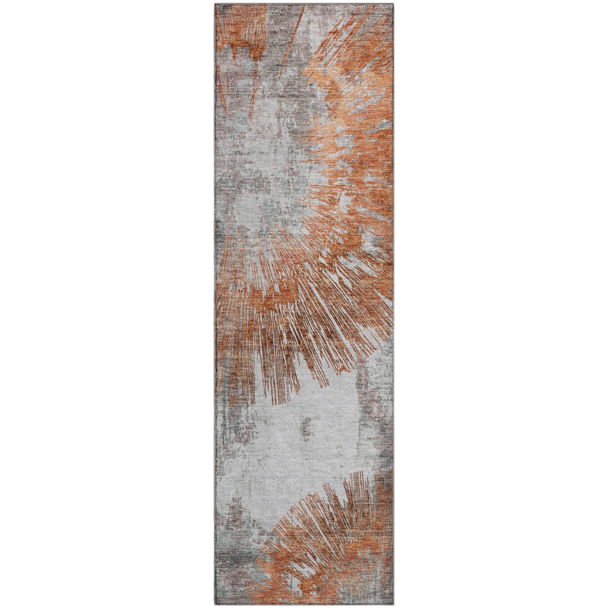 Havana Machine Washable Transitional Terracotta Orange Rug 2'3" x 7'6" #shape_Runner