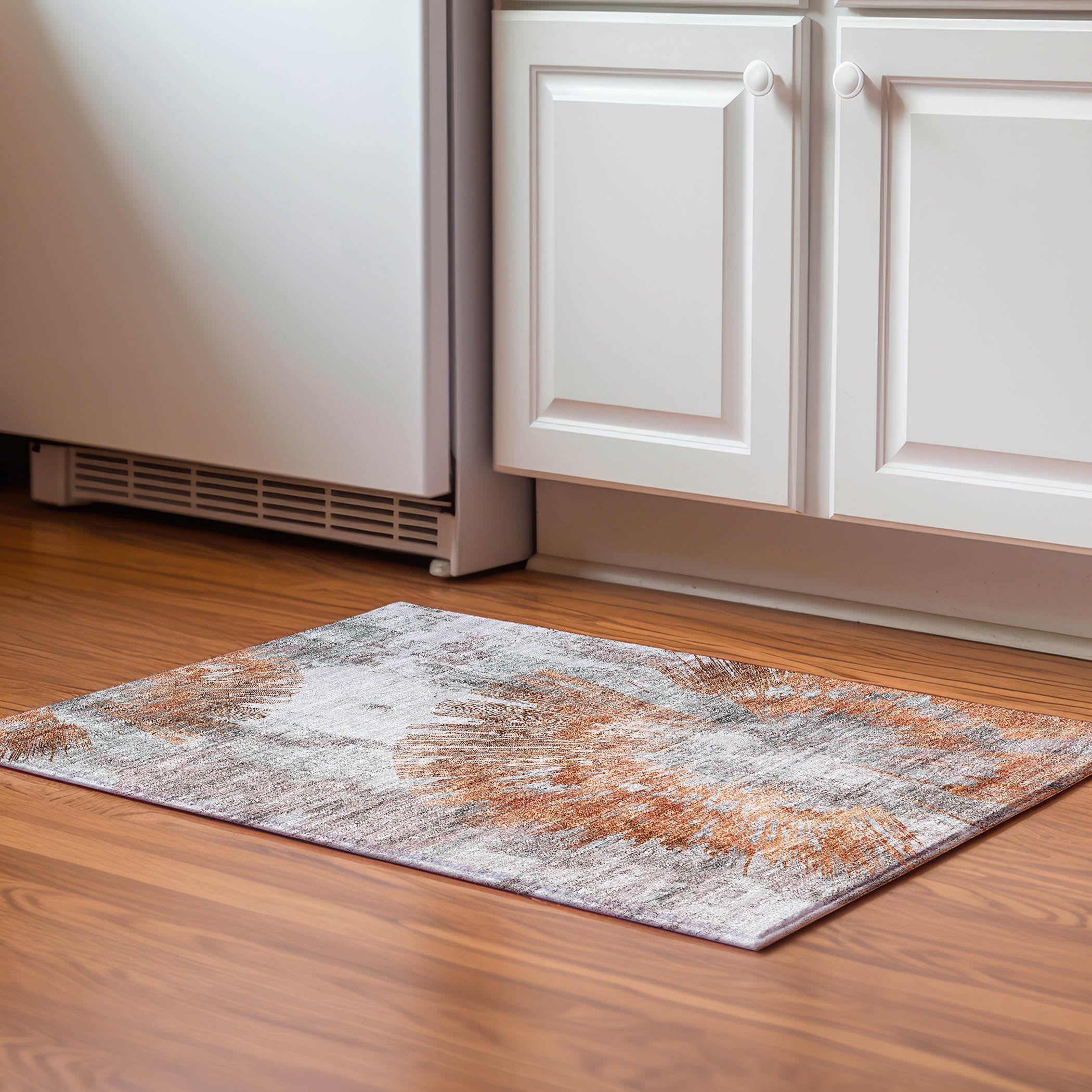 Havana Machine Washable Transitional Terracotta Orange Rug 1'8" x 2'6" #shape_Rectangle