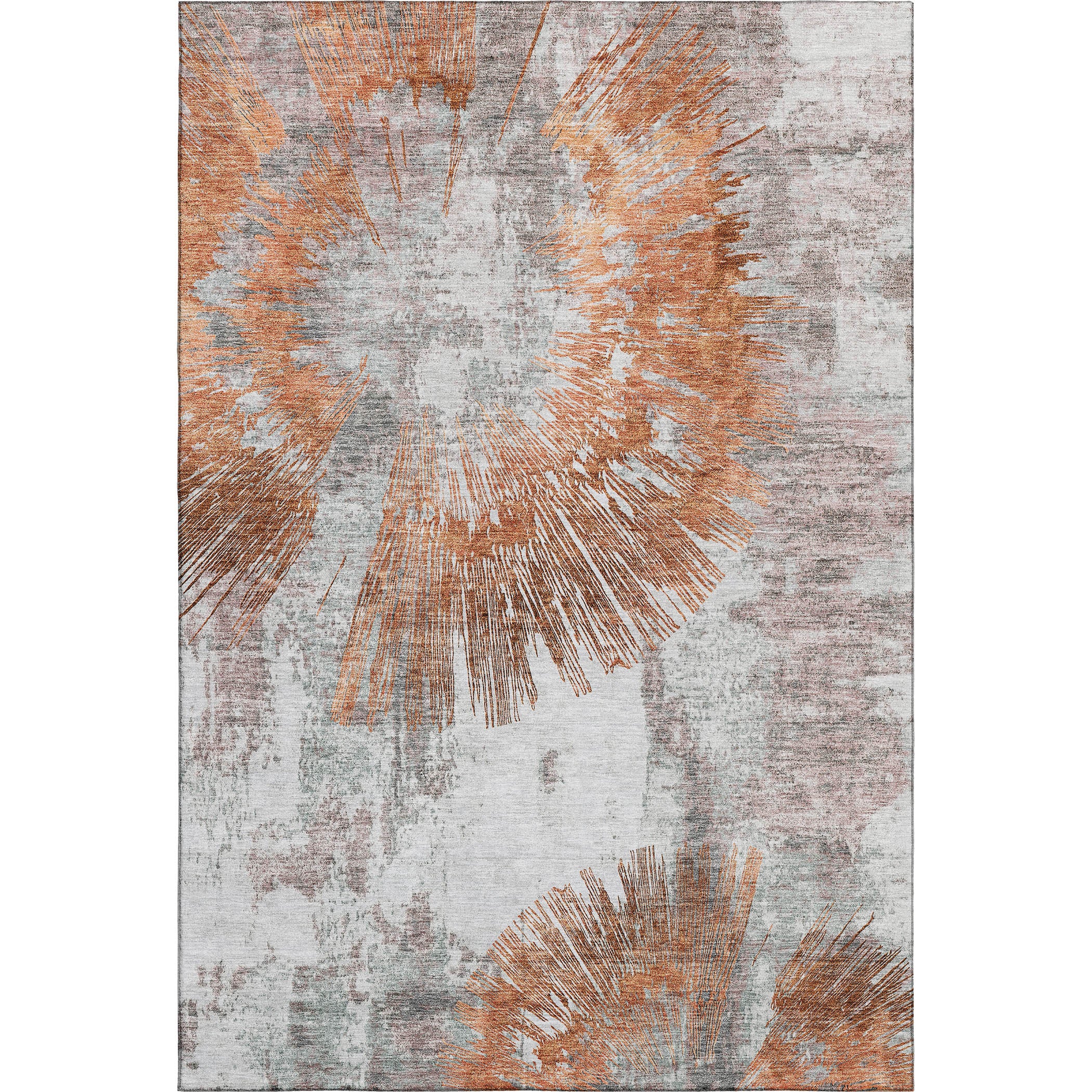 Havana Machine Washable Transitional Terracotta Orange Rug 2'6" x 3'10" #shape_Rectangle