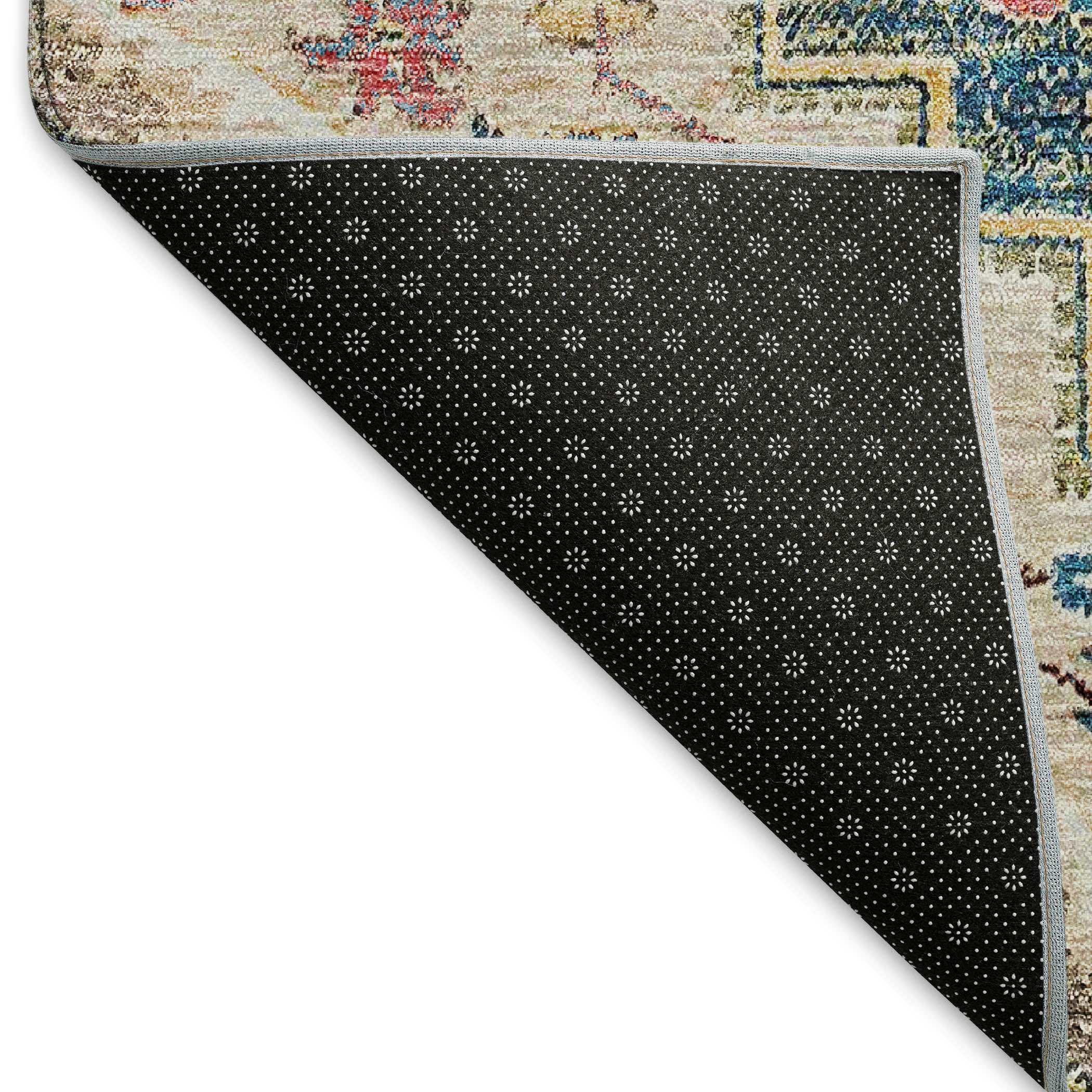Zanzibar Machine Washable Traditional Blue Rug 1'8" x 2'6" #shape_Rectangle