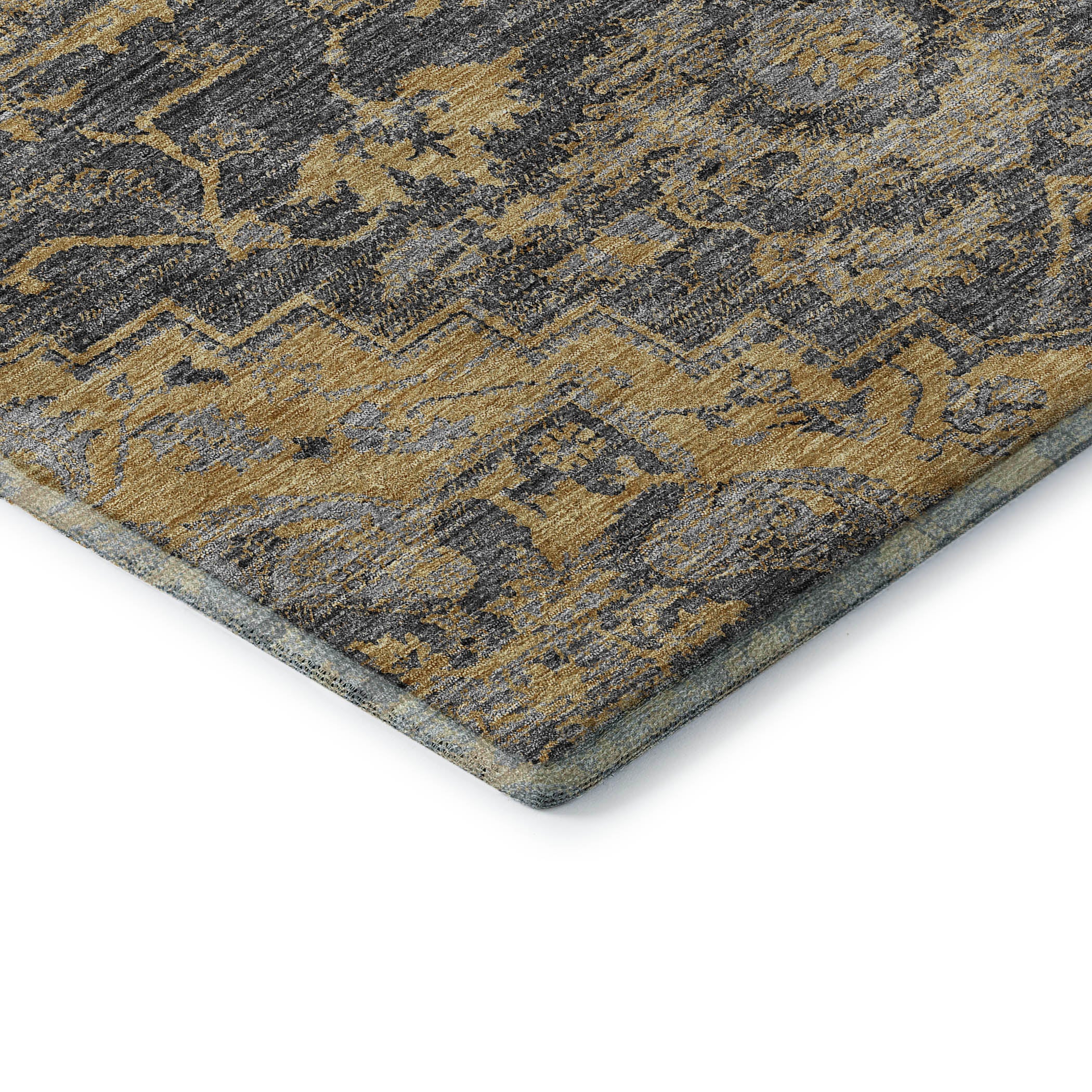 Zanzibar Machine Washable Traditional Gray Rug 1'8" x 2'6" #shape_Rectangle