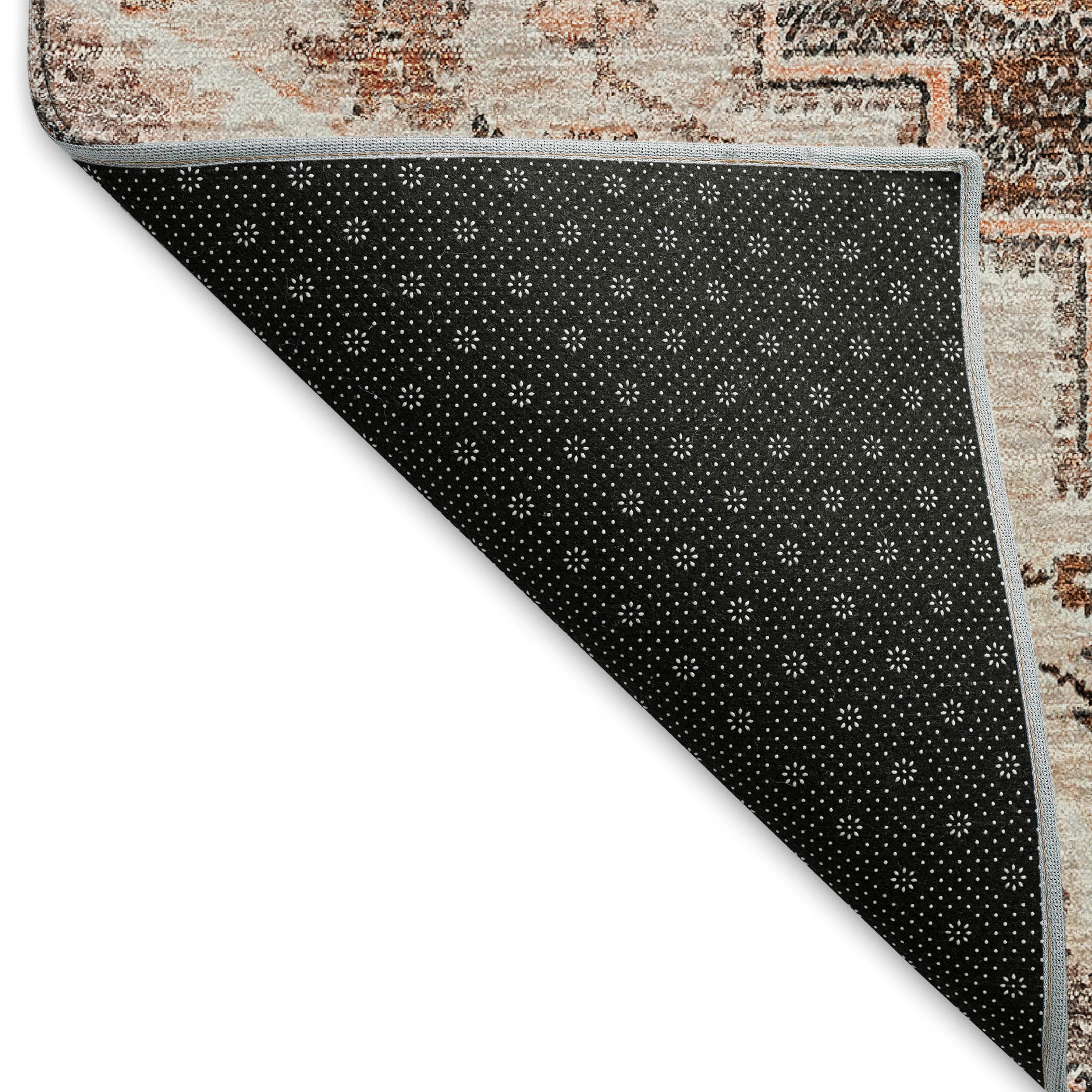 Zanzibar Machine Washable Traditional Terracotta Orange Rug 1'8" x 2'6" #shape_Rectangle