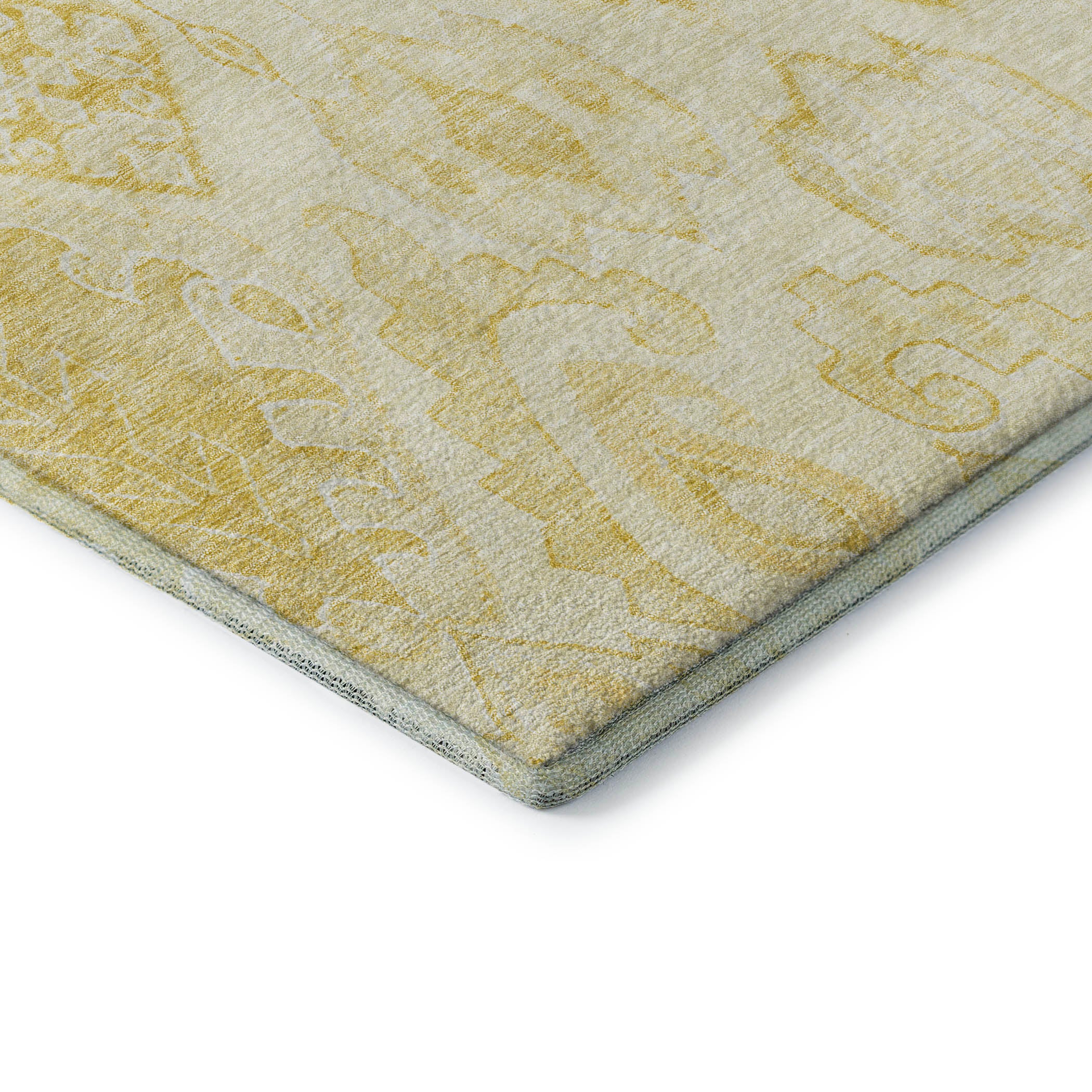 Bangkok Machine Washable Transitional Gold Rug 1'8" x 2'6" #shape_Rectangle