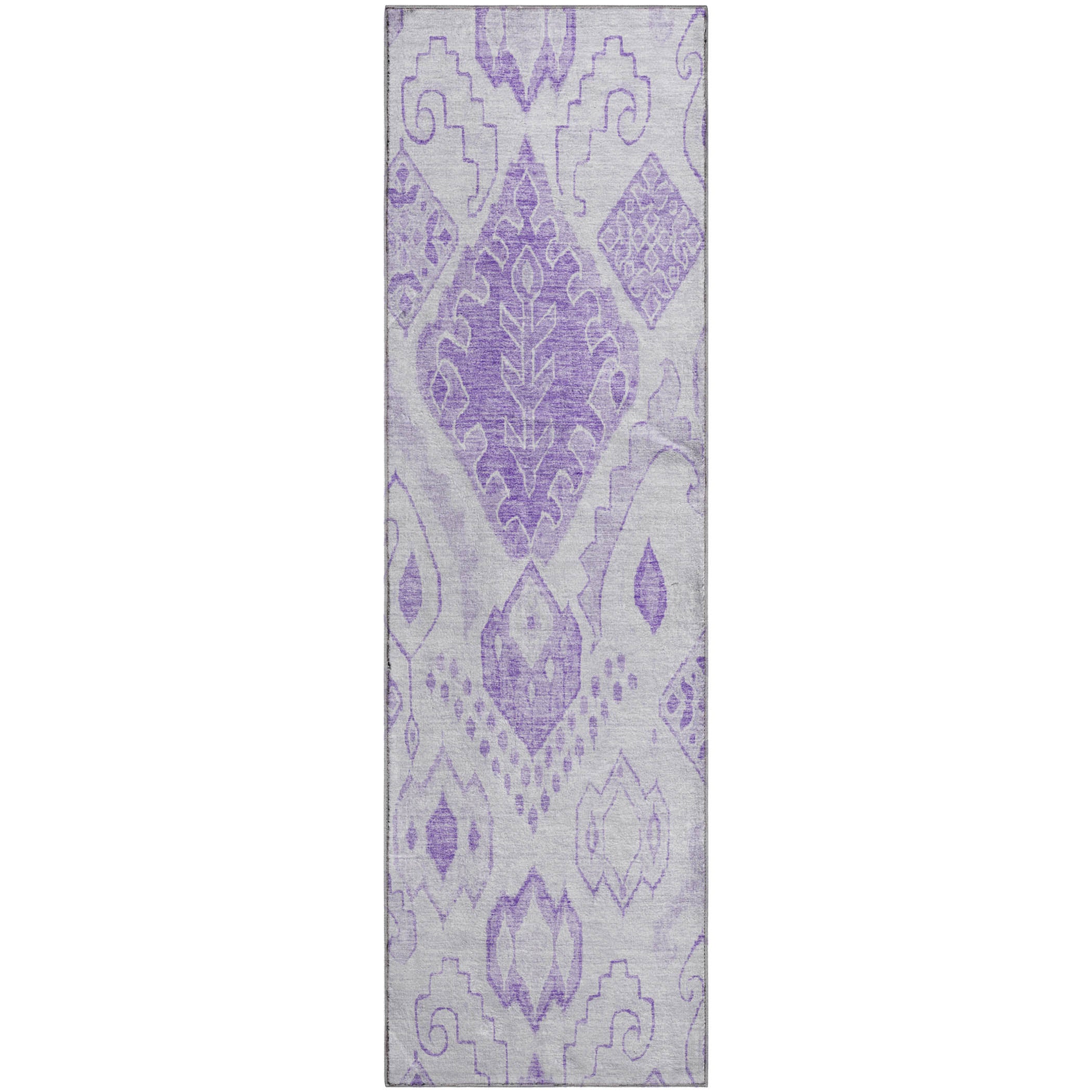Bangkok Machine Washable Transitional Purple Rug 2'3" x 7'6" #shape_Runner