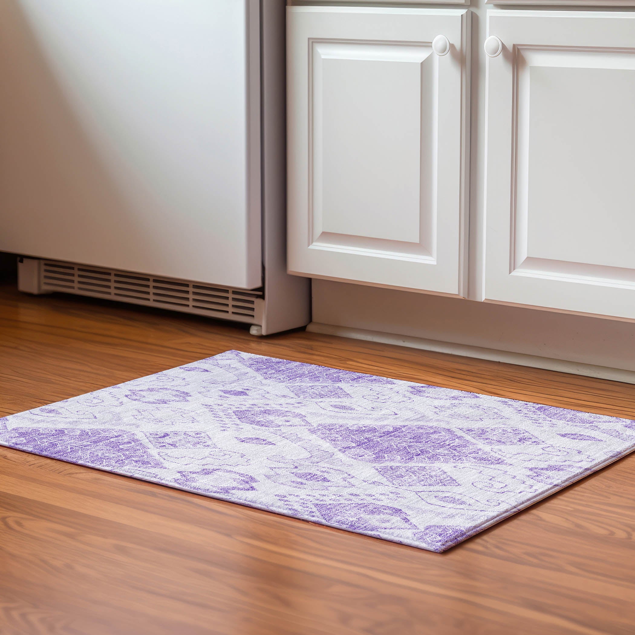Bangkok Machine Washable Transitional Purple Rug 1'8" x 2'6" #shape_Rectangle