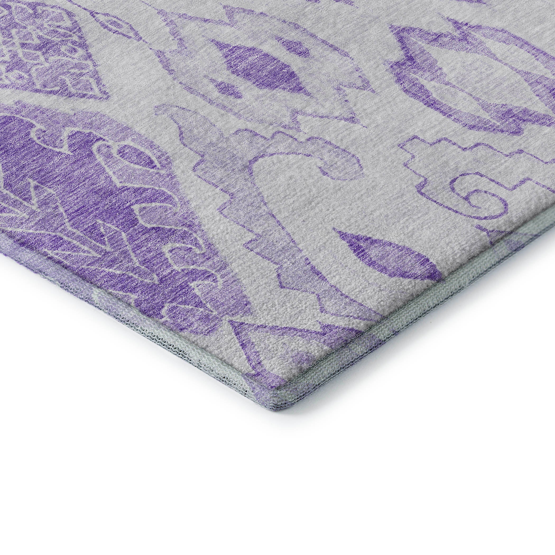 Bangkok Machine Washable Transitional Purple Rug 1'8" x 2'6" #shape_Rectangle