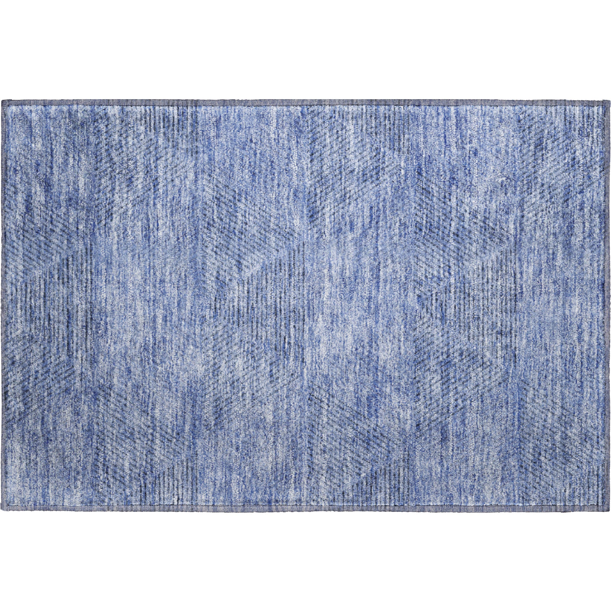 Colombo Machine Washable Transitional Blue Rug 1'8" x 2'6" #shape_Rectangle