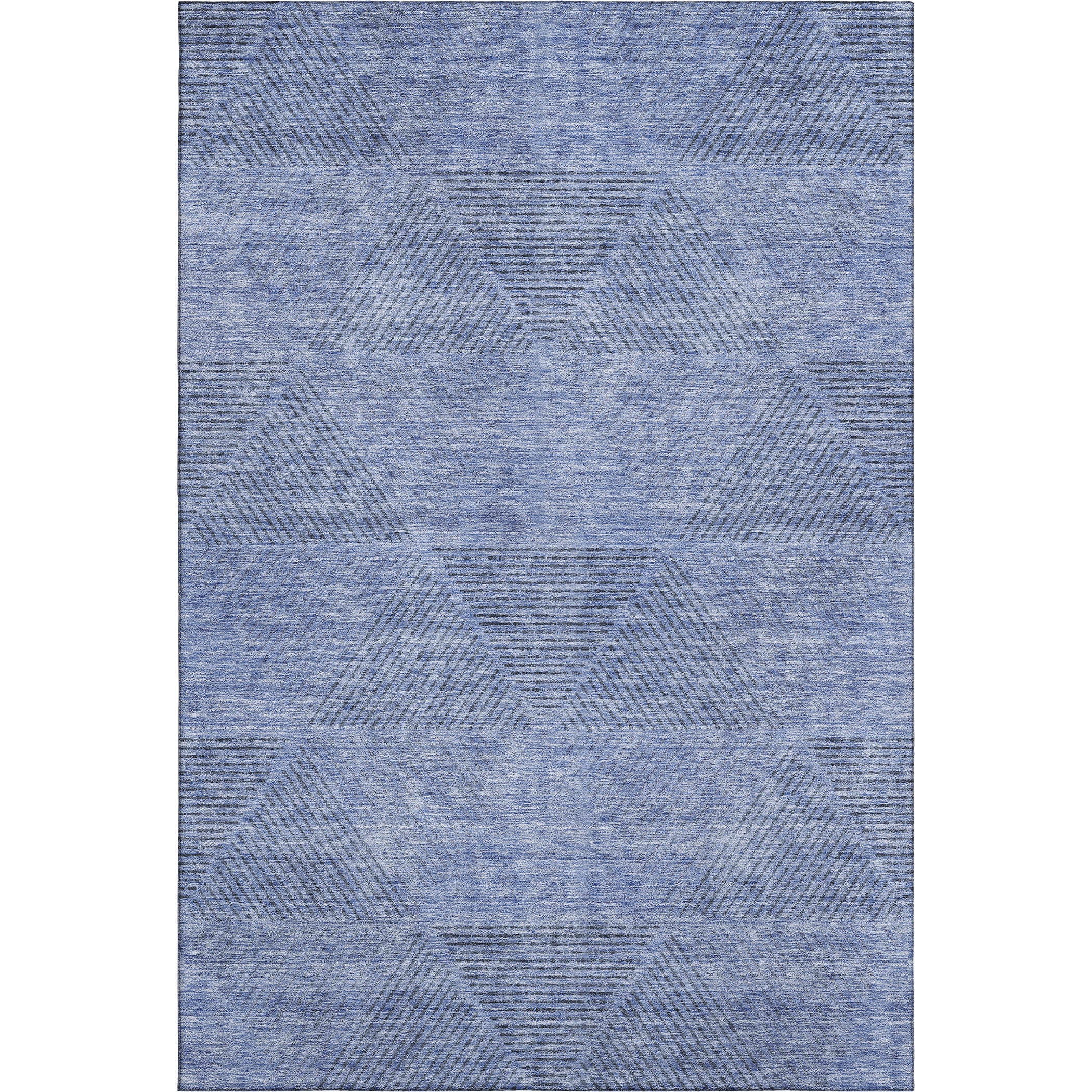 Colombo Machine Washable Transitional Blue Rug 2'6" x 3'10" #shape_Rectangle