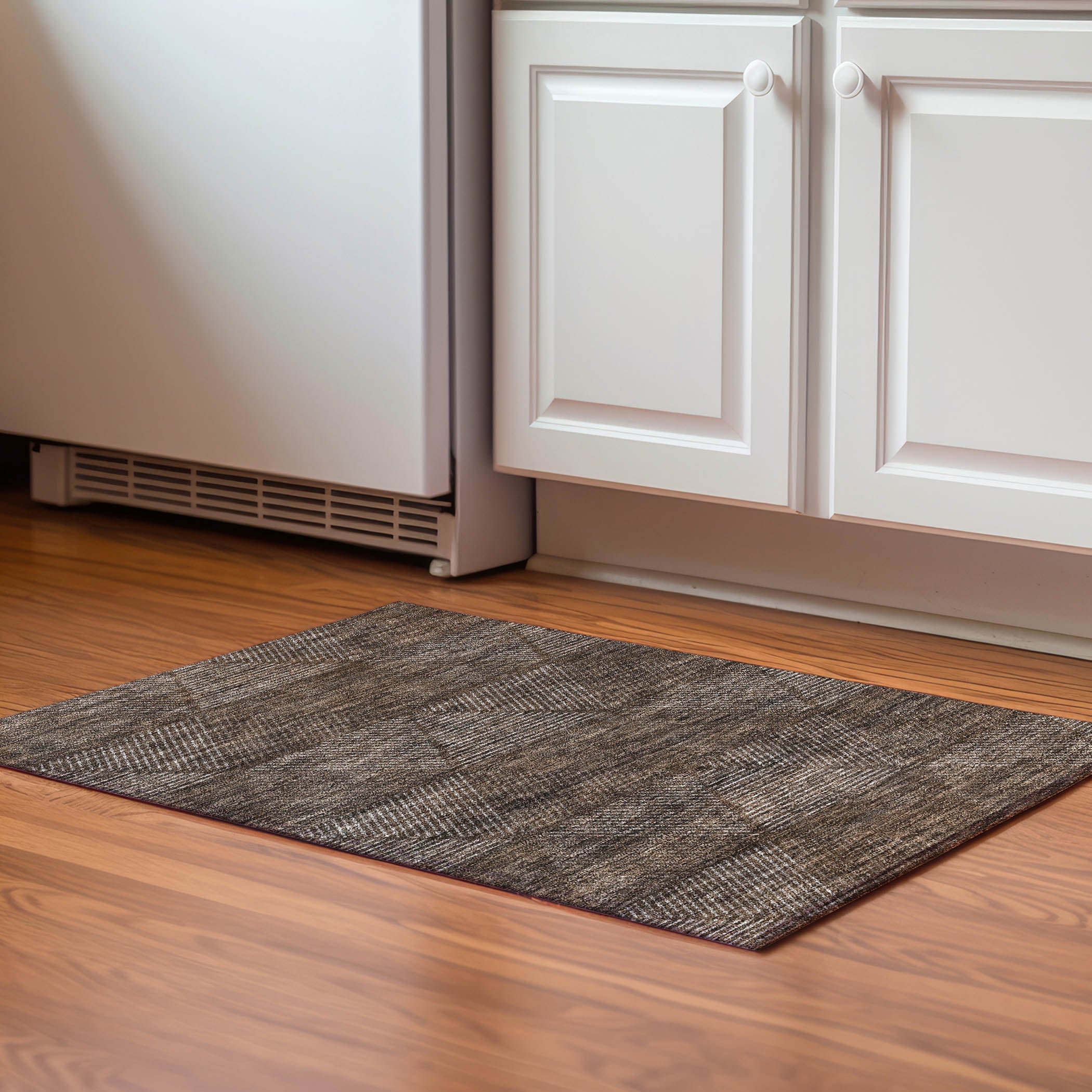 Colombo Machine Washable Transitional Brown Rug 1'8" x 2'6" #shape_Rectangle