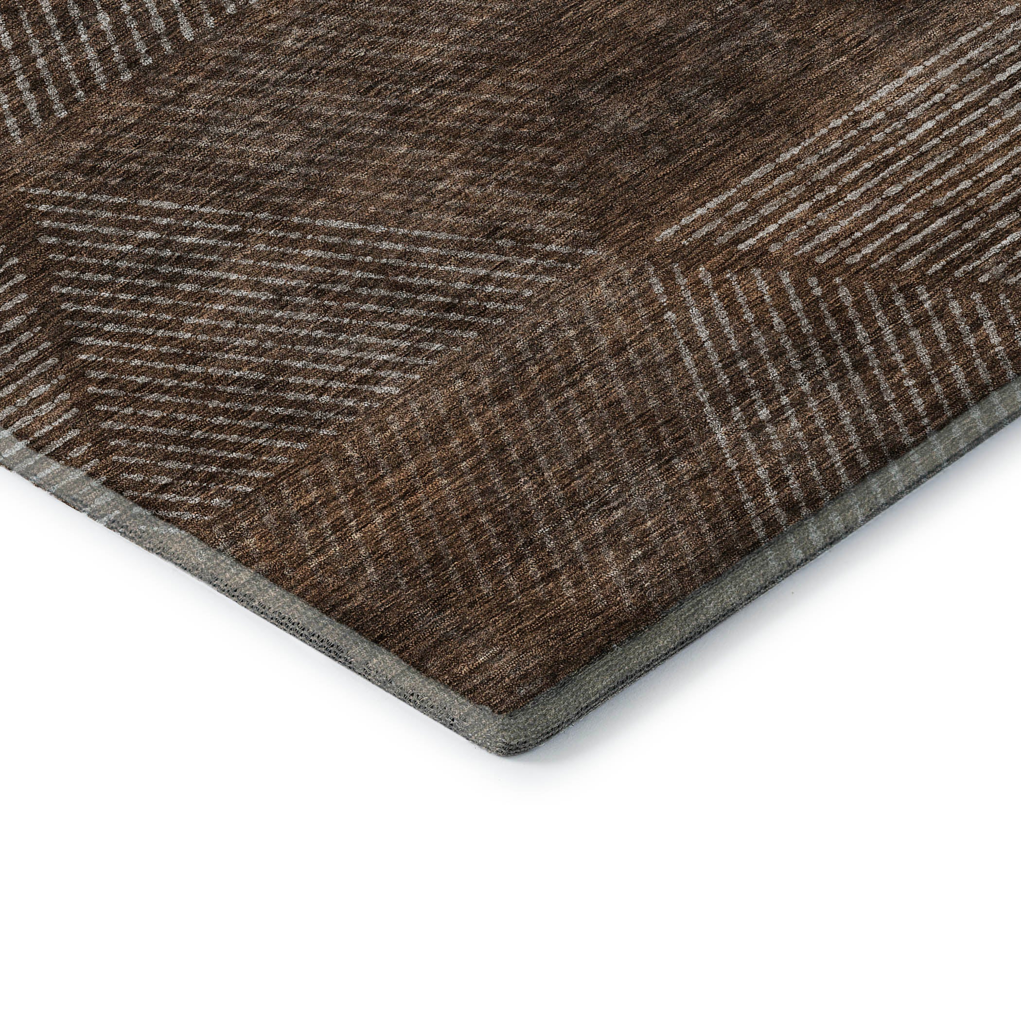 Colombo Machine Washable Transitional Brown Rug 1'8" x 2'6" #shape_Rectangle