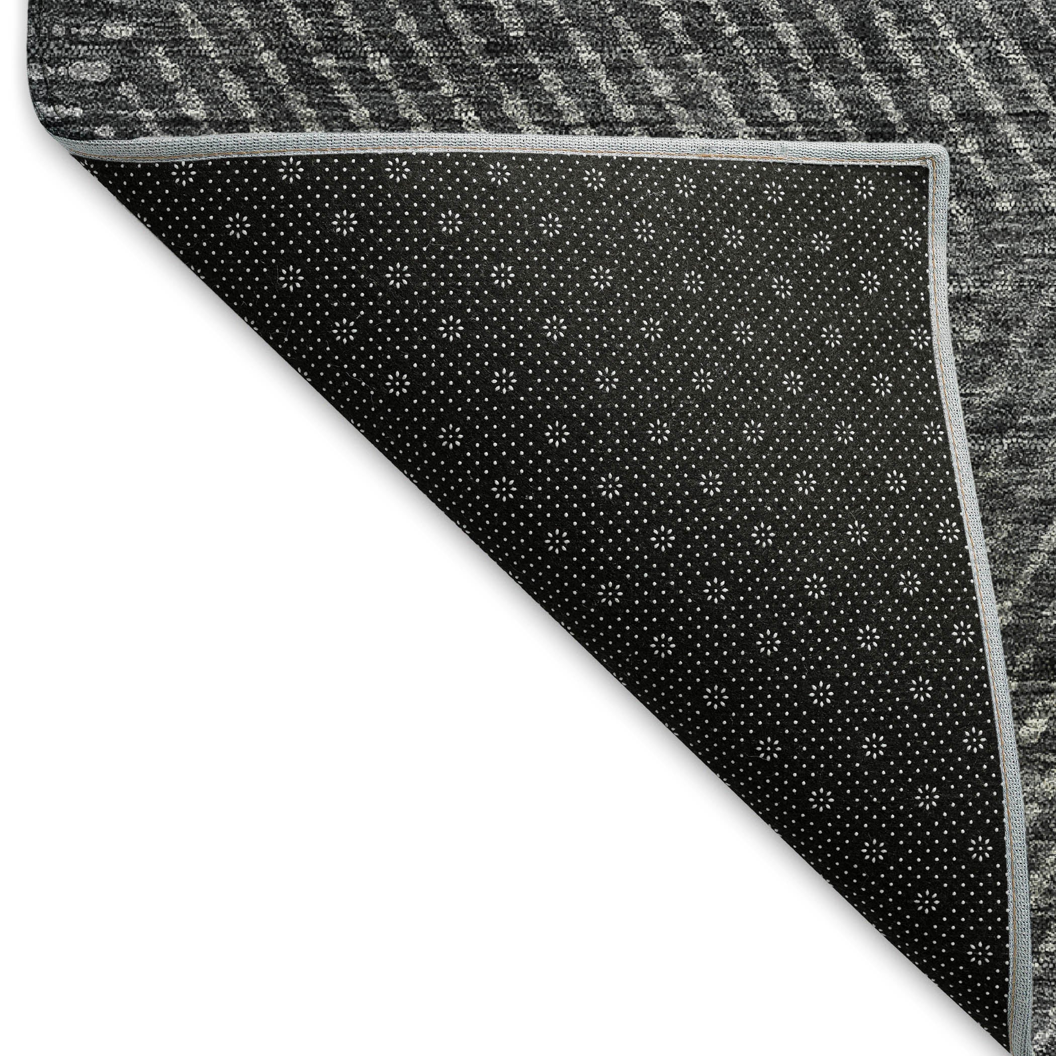 Colombo Machine Washable Transitional Charcoal Gray Rug 1'8" x 2'6" #shape_Rectangle