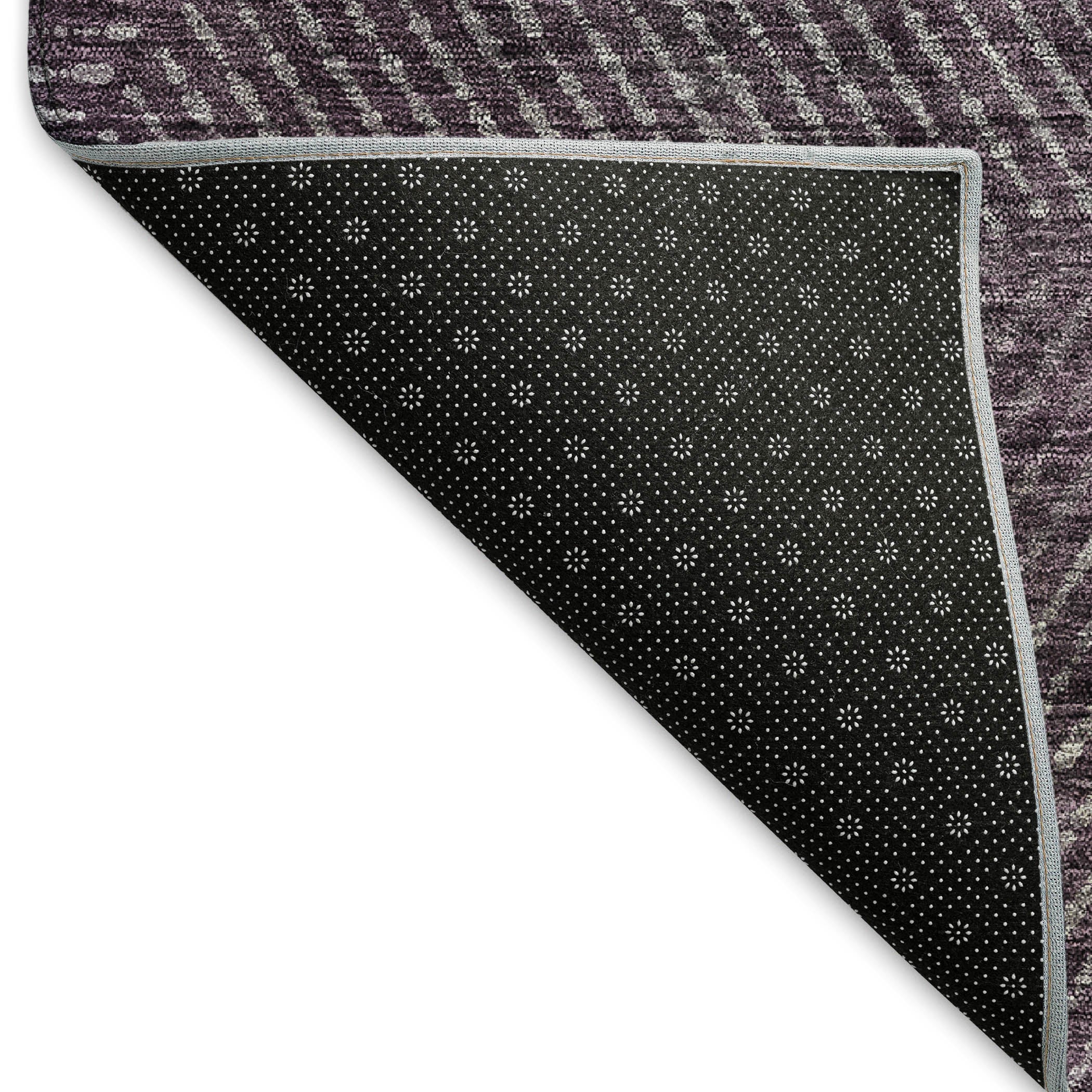 Colombo Machine Washable Transitional Eggplant Purple Rug 1'8" x 2'6" #shape_Rectangle