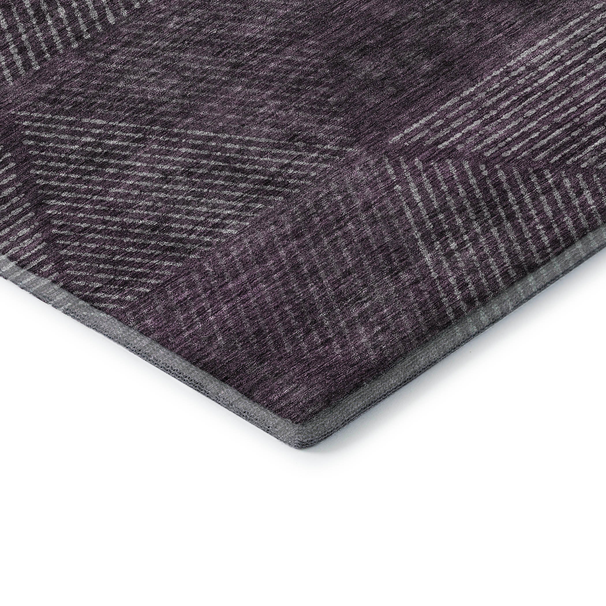 Colombo Machine Washable Transitional Eggplant Purple Rug 1'8" x 2'6" #shape_Rectangle