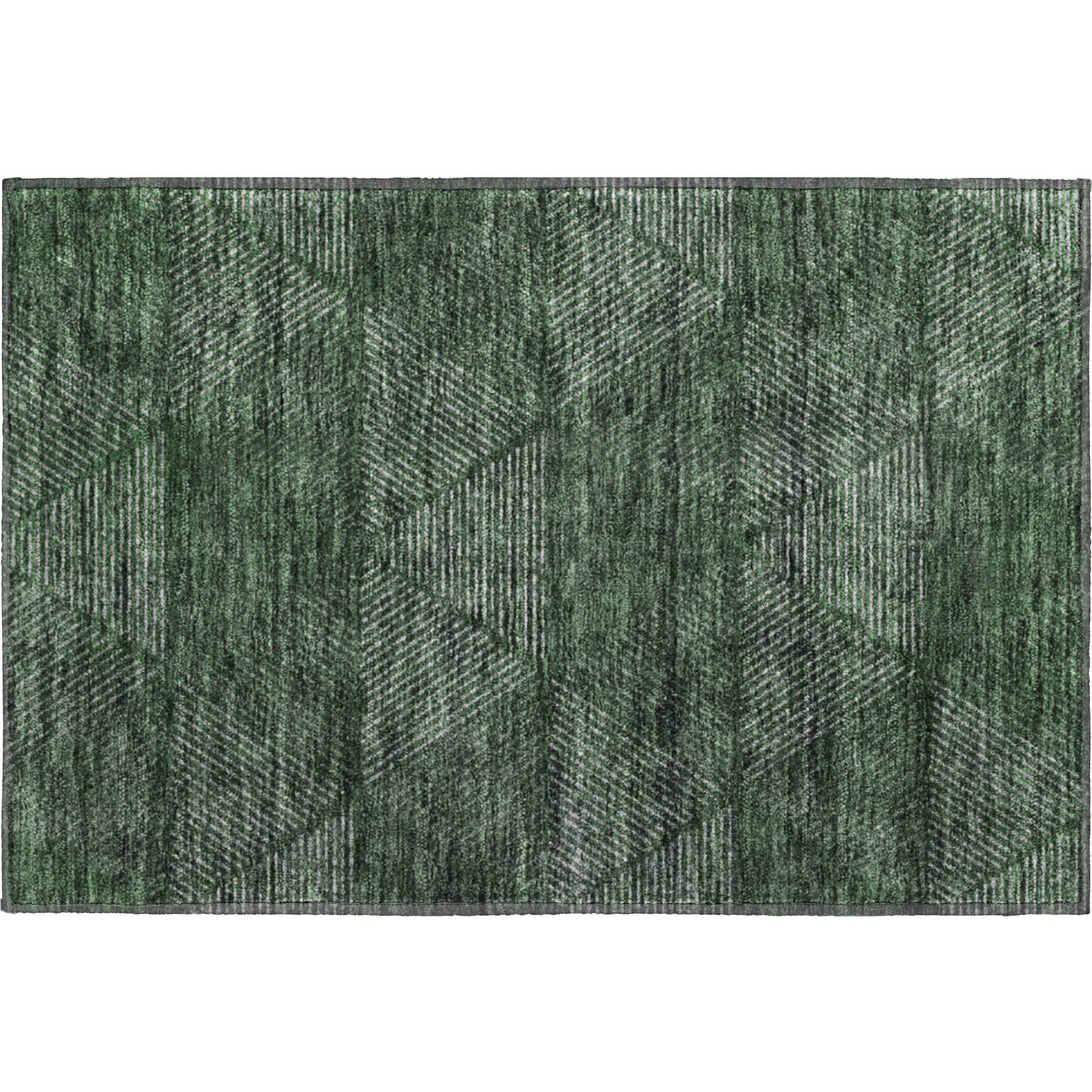 Colombo Machine Washable Transitional Fern Green Rug 1'8" x 2'6" #shape_Rectangle
