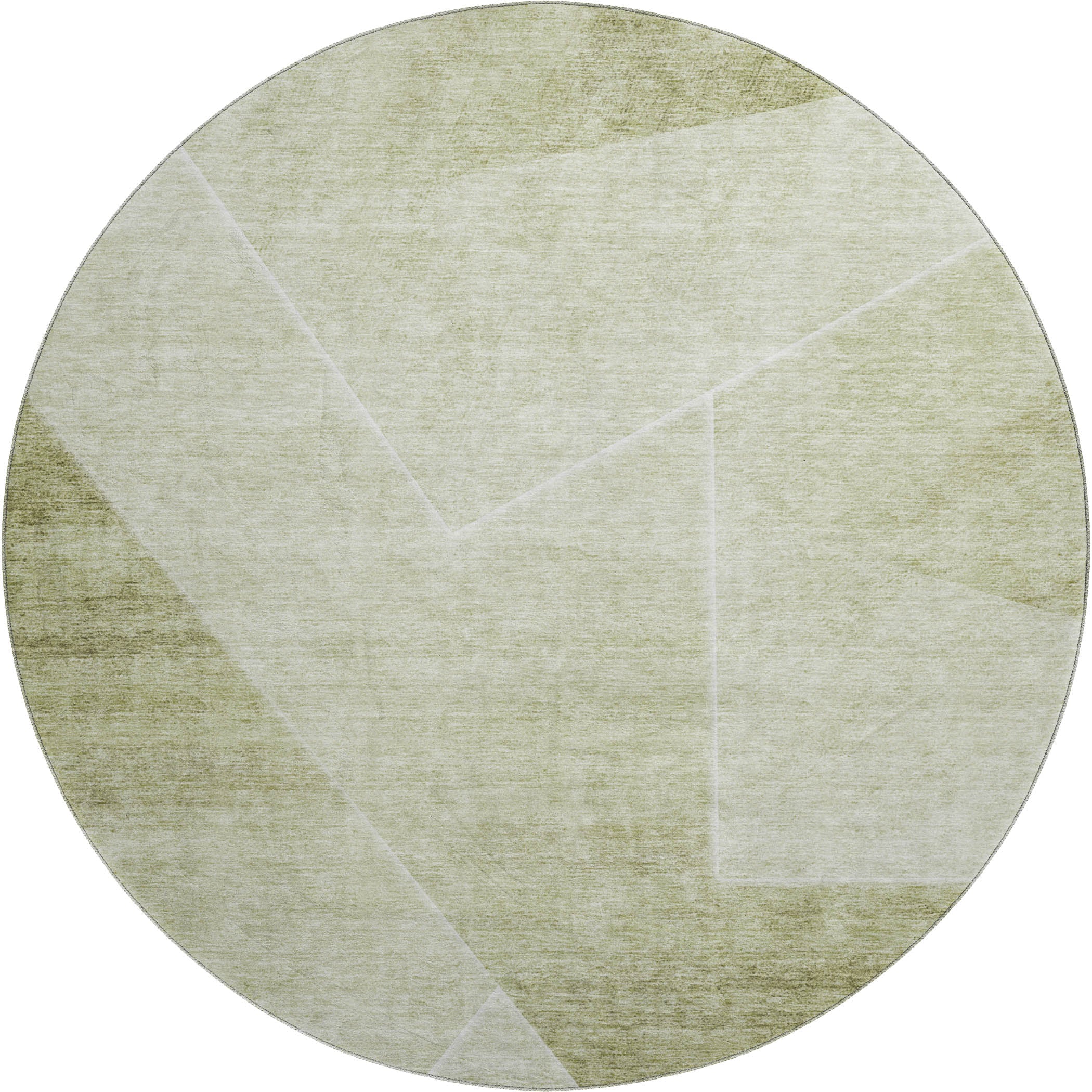 Bogota Machine Washable Transitional Sage Green Rug 8' x 8' #shape_Round