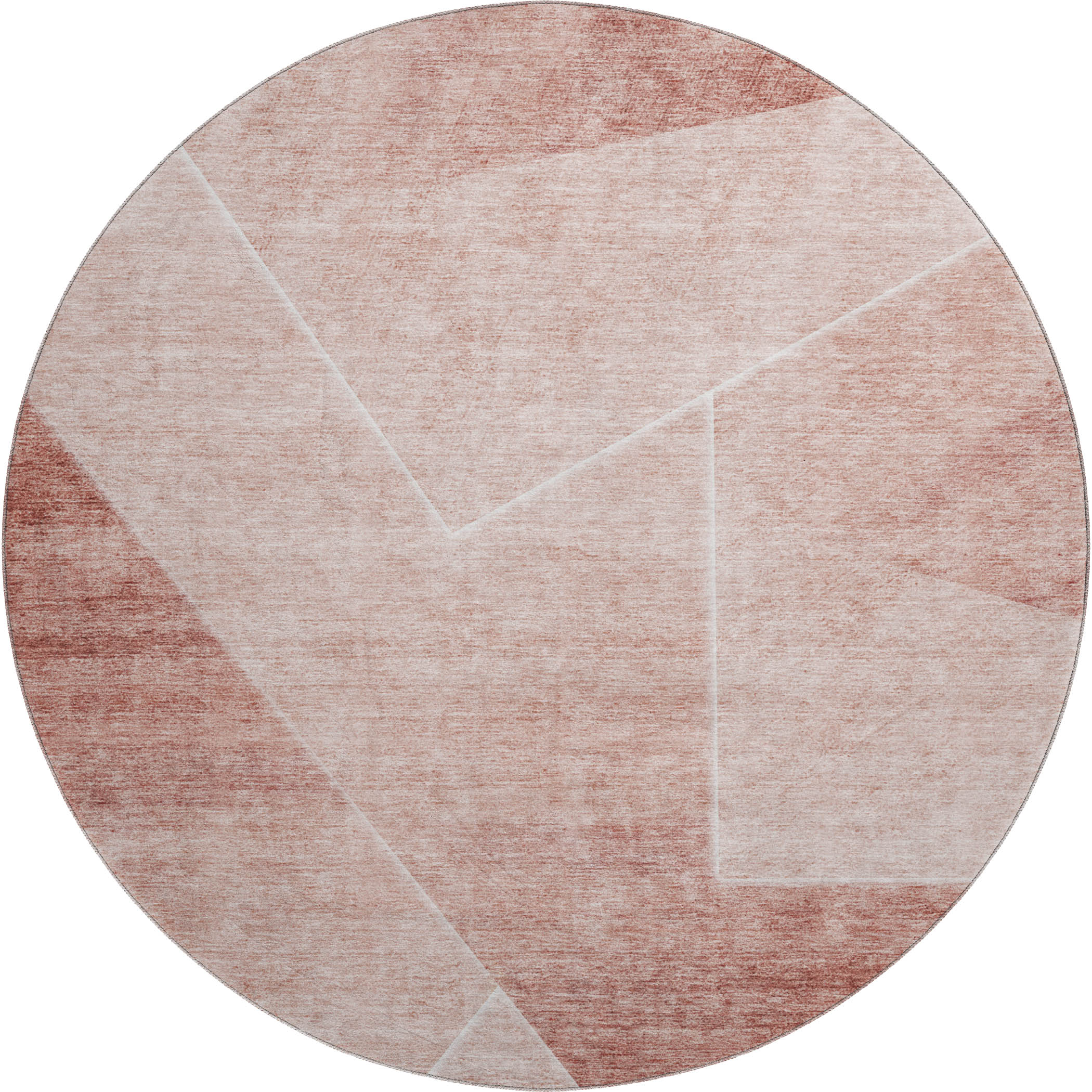 Bogota Machine Washable Transitional Salmon Orange Rug 8' x 8' #shape_Round