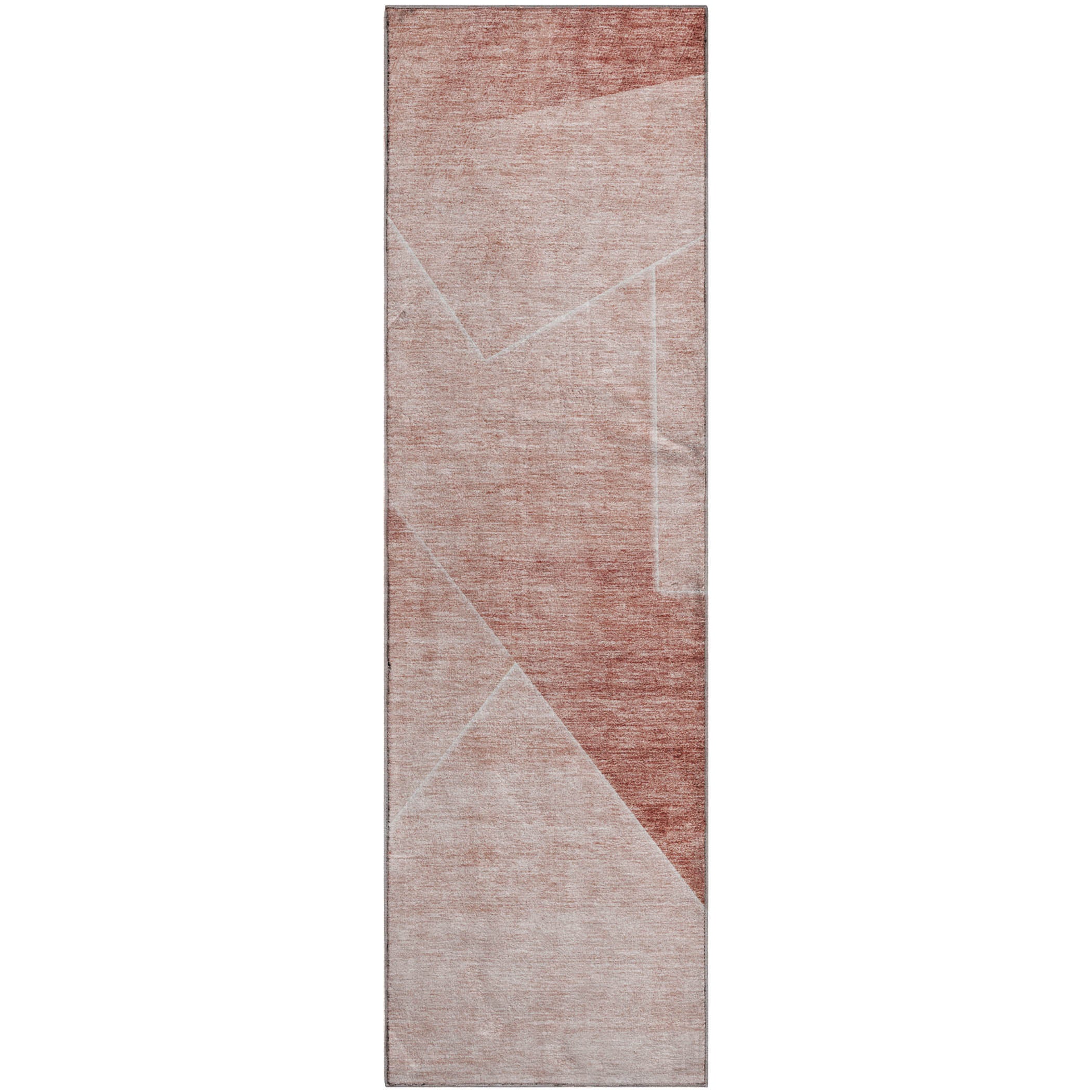 Bogota Machine Washable Transitional Salmon Orange Rug 2'3" x 7'6" #shape_Runner