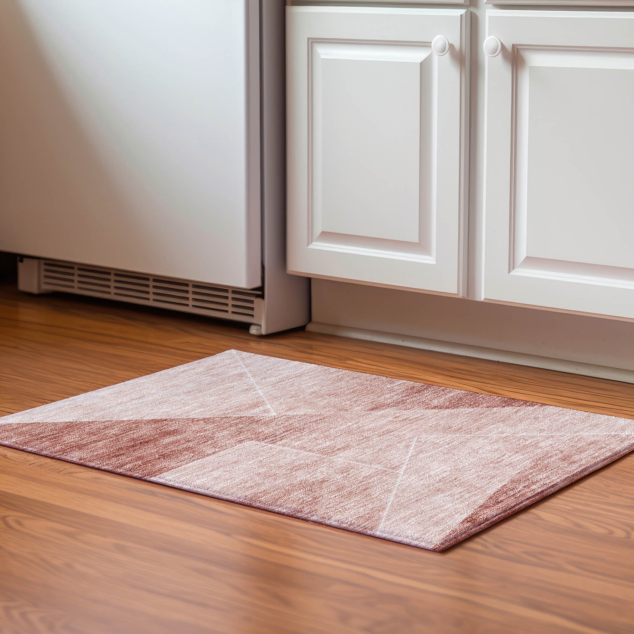 Bogota Machine Washable Transitional Salmon Orange Rug 1'8" x 2'6" #shape_Rectangle