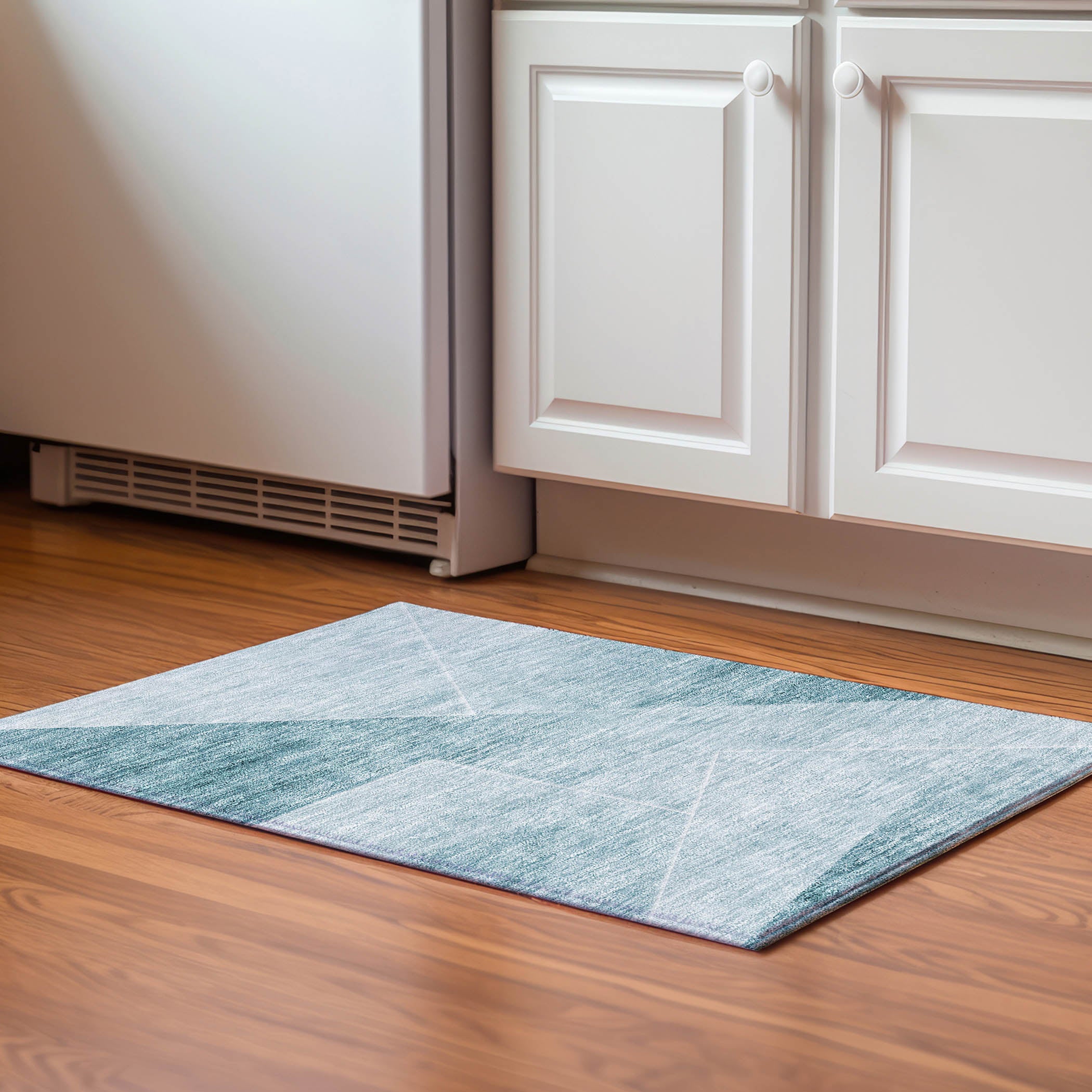 Bogota Machine Washable Transitional Teal Rug 1'8" x 2'6" #shape_Rectangle