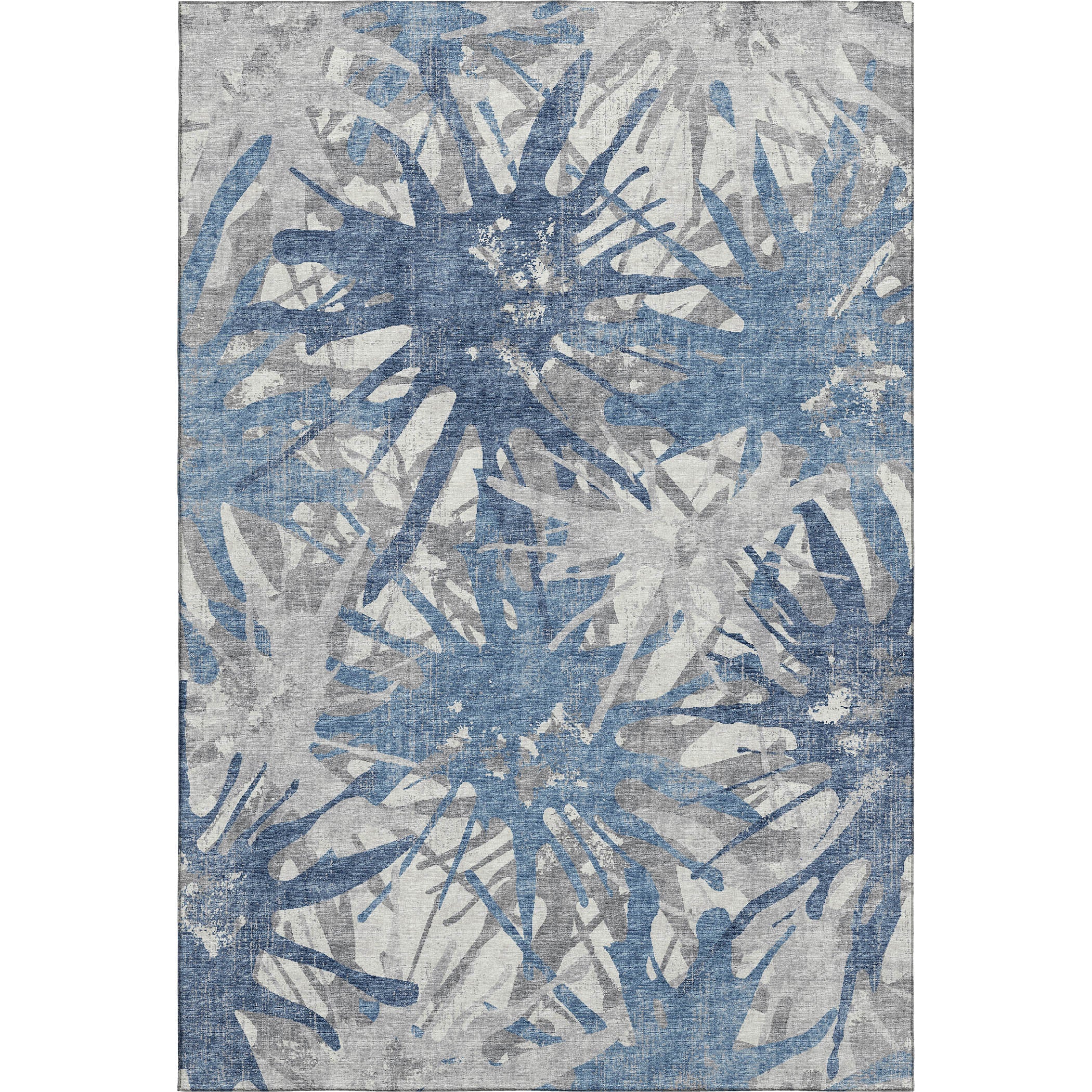 Lisbon Machine Washable Transitional Blue Rug 2'6" x 3'10" #shape_Rectangle