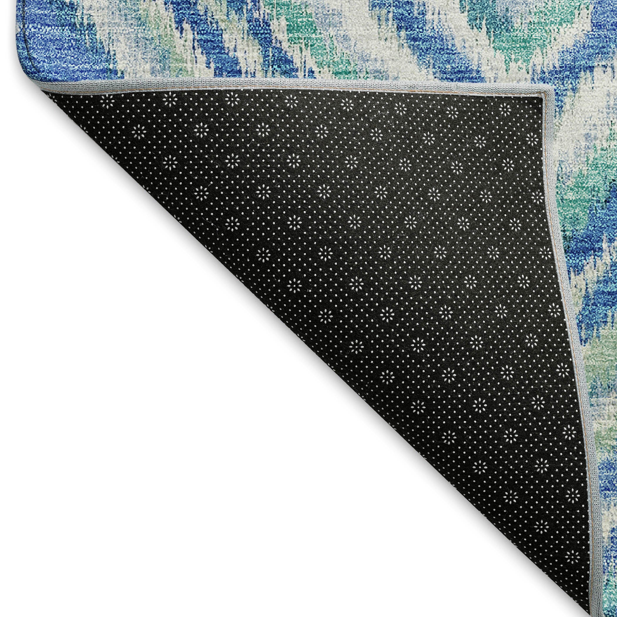 Bruges Machine Washable Transitional Blue Rug 1'8" x 2'6" #shape_Rectangle