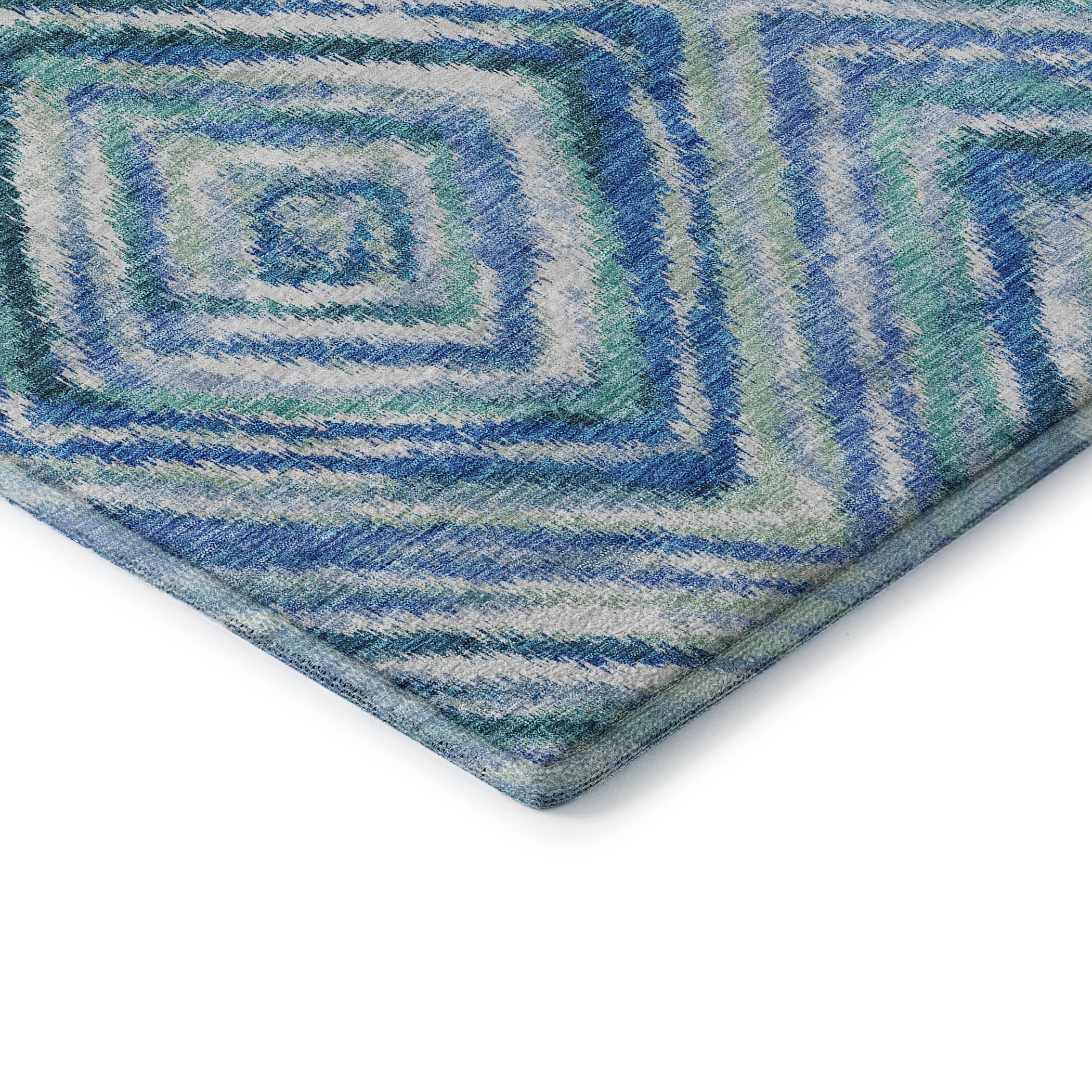 Bruges Machine Washable Transitional Blue Rug 1'8" x 2'6" #shape_Rectangle