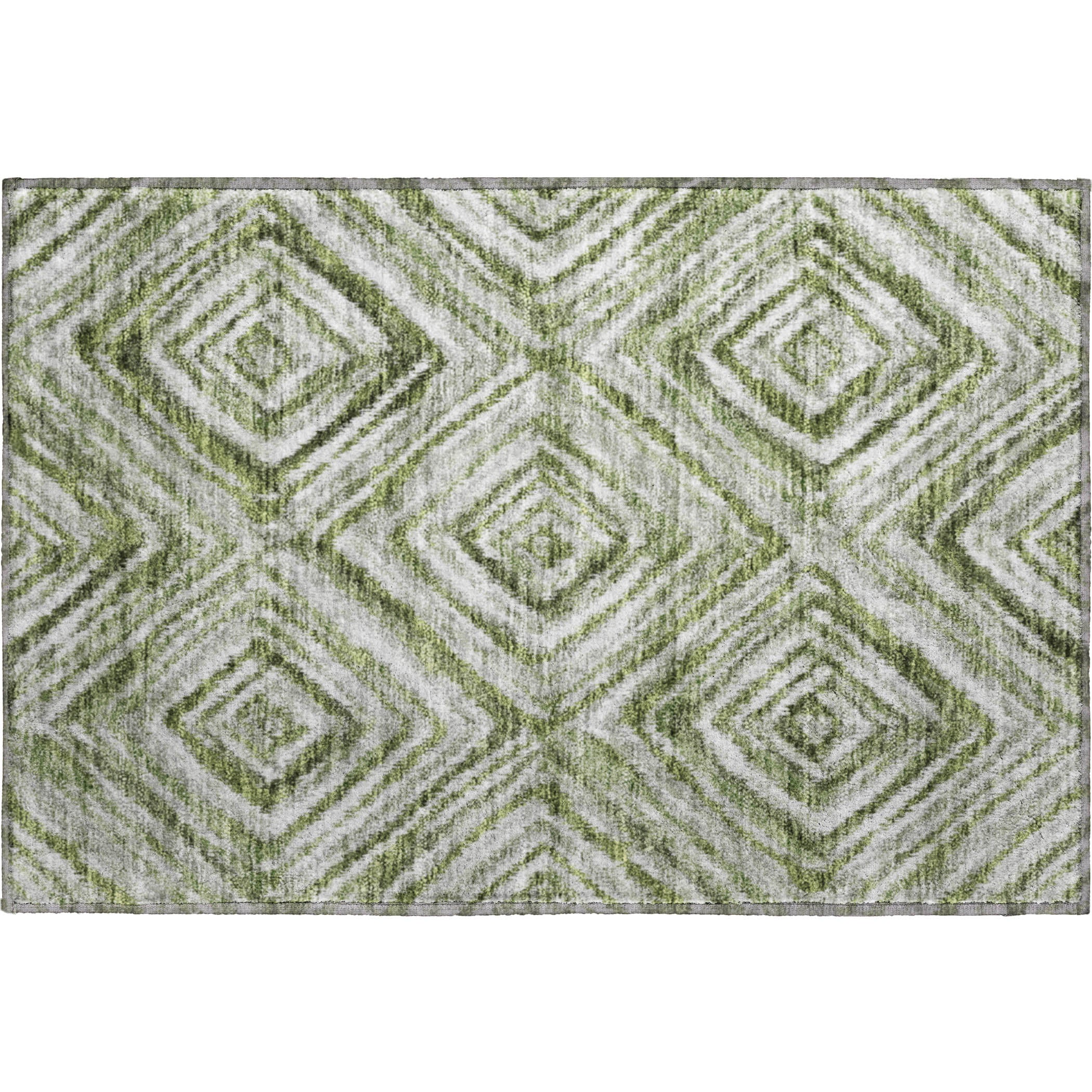 Cartagena Machine Washable Transitional Aloe Green Rug 1'8" x 2'6" #shape_Rectangle