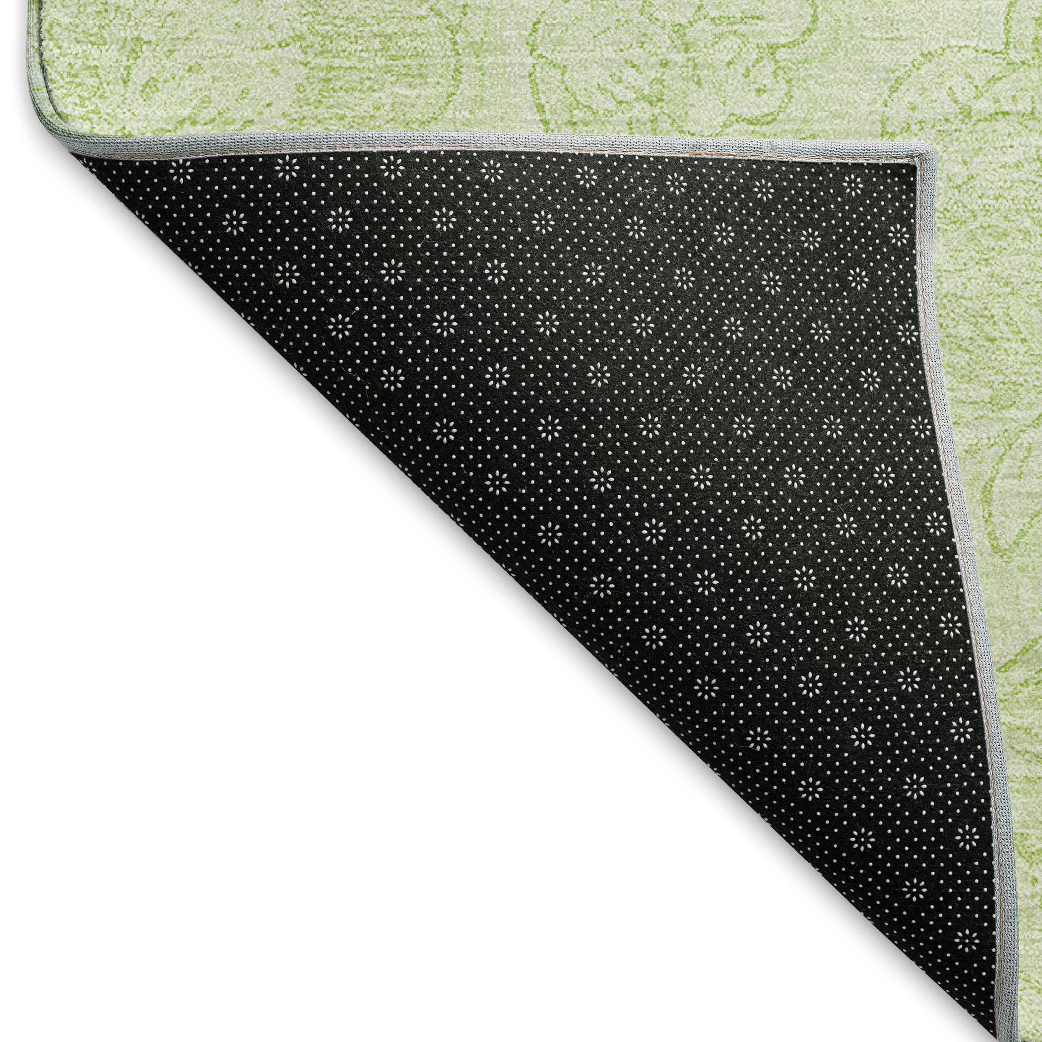 Cusco Machine Washable Transitional Aloe Green Rug 1'8" x 2'6" #shape_Rectangle