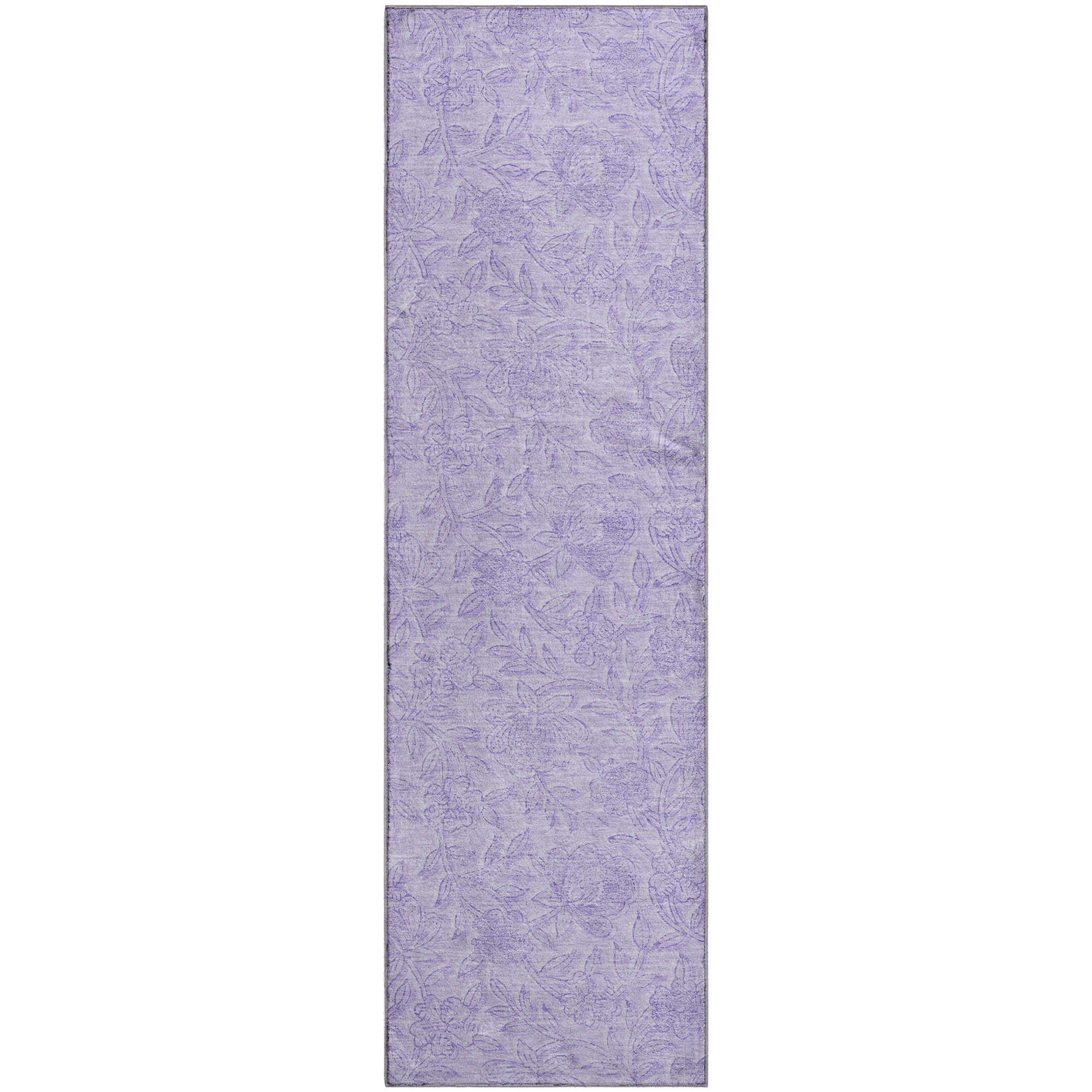 Cusco Machine Washable Transitional Lilac Purple Rug 2'3" x 7'6" #shape_Runner