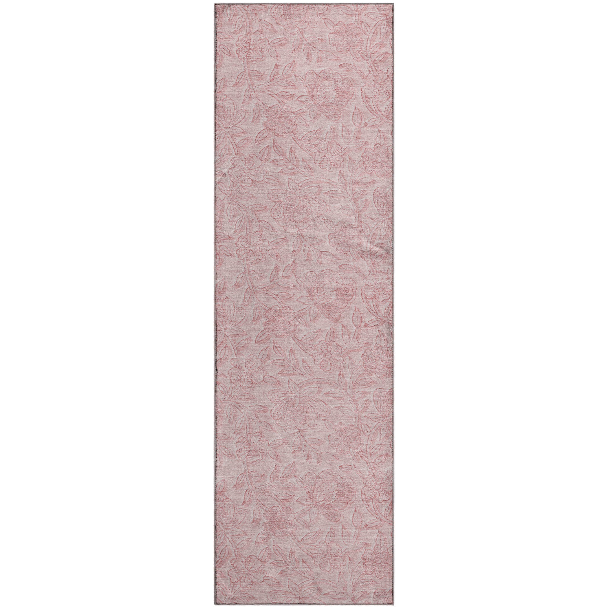 Cusco Machine Washable Transitional Pink Rug 2'3" x 7'6" #shape_Runner