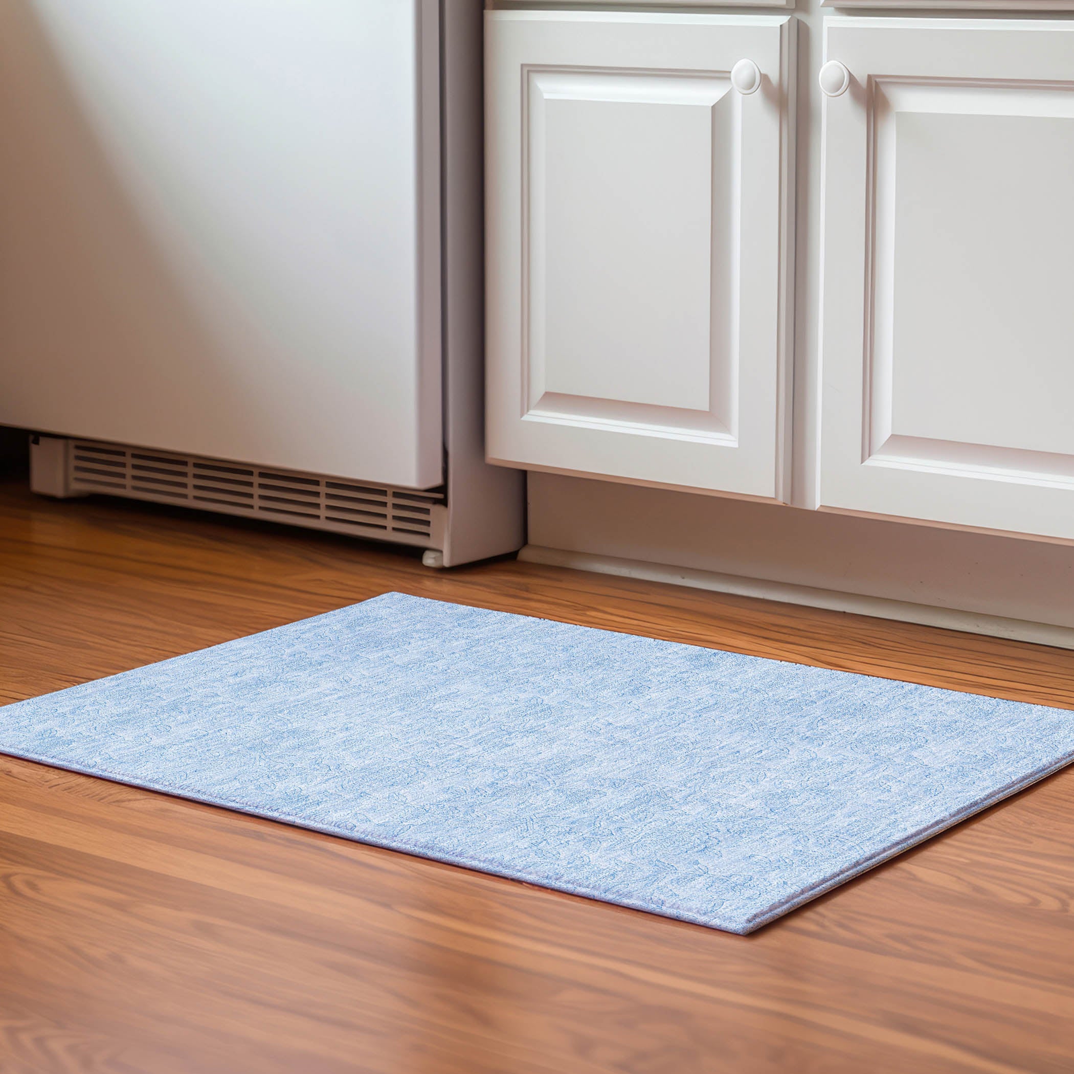 Cusco Machine Washable Transitional Sky Blue Rug 1'8" x 2'6" #shape_Rectangle