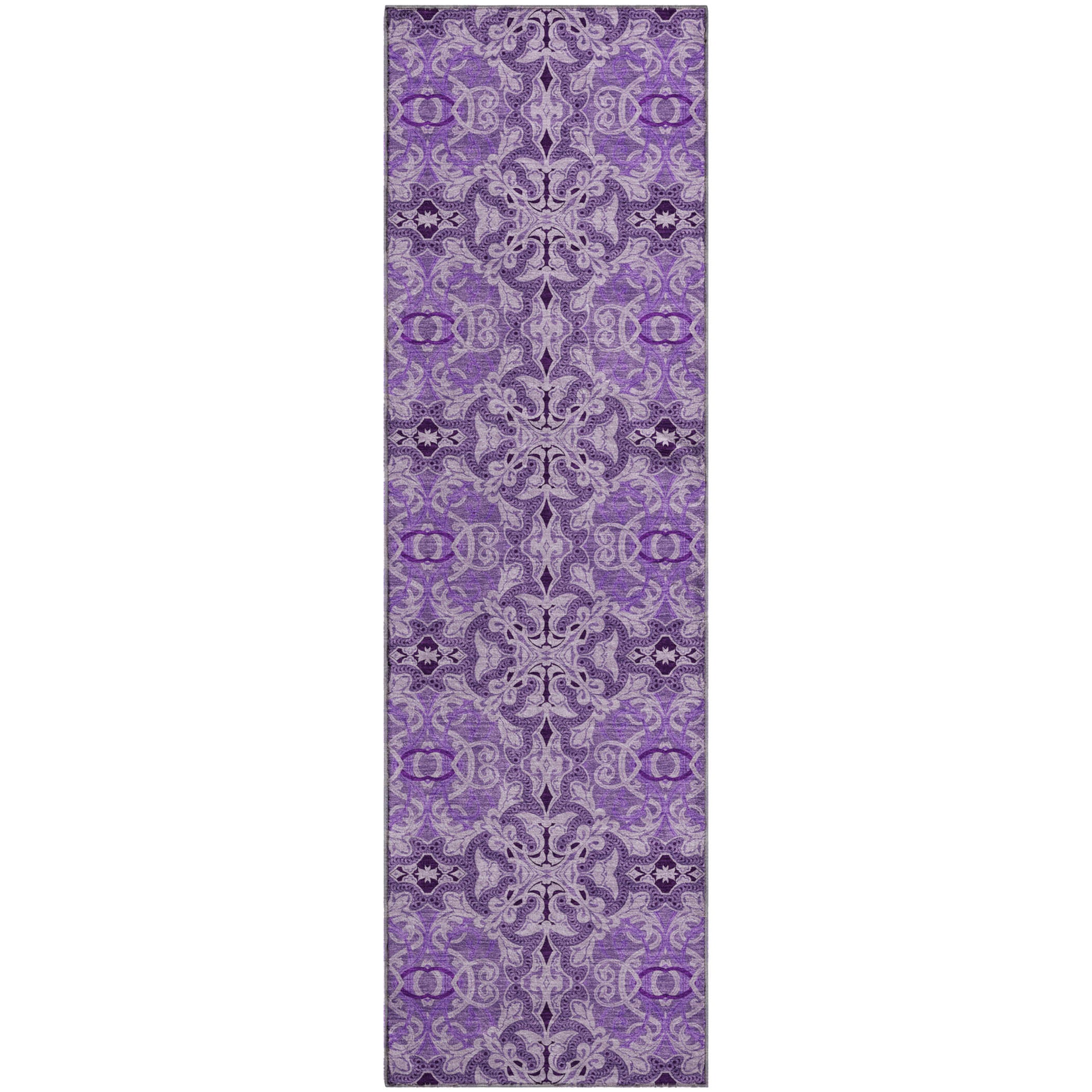 Seville Machine Washable Transitional Purple Rug 2'3" x 7'6" #shape_Runner