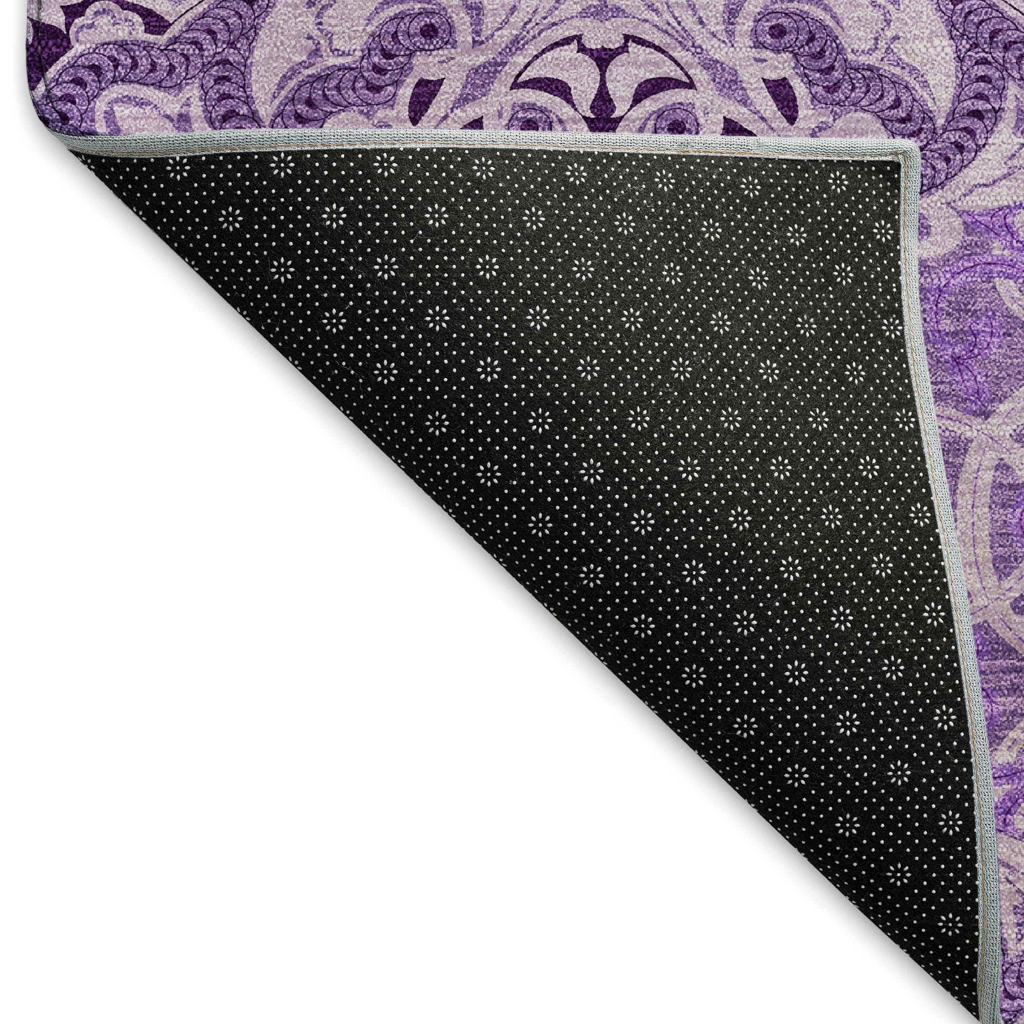 Seville Machine Washable Transitional Purple Rug 1'8" x 2'6" #shape_Rectangle