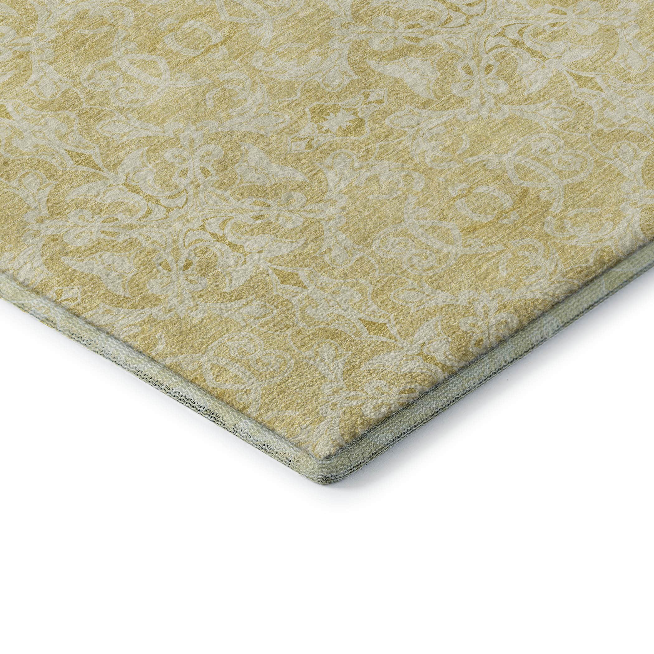 Kathmandu Machine Washable Transitional Gold Rug 1'8" x 2'6" #shape_Rectangle
