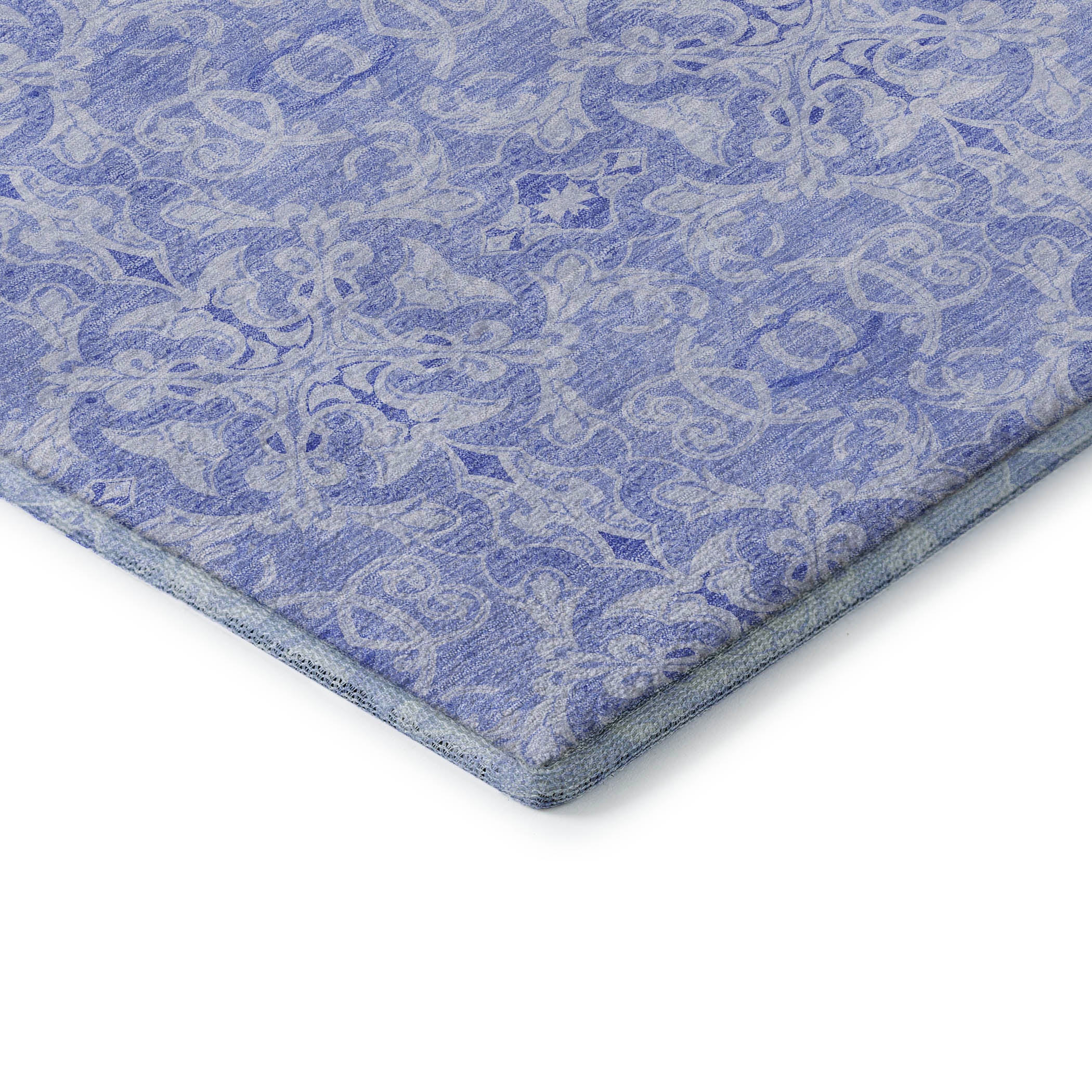 Kathmandu Machine Washable Transitional Sky Blue Rug 1'8" x 2'6" #shape_Rectangle