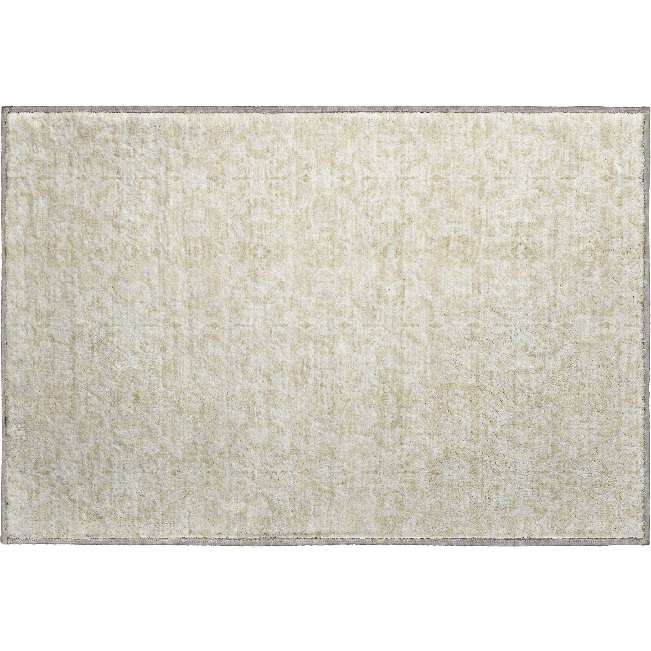 Kathmandu Machine Washable Transitional Tan Brown Rug 1'8" x 2'6" #shape_Rectangle