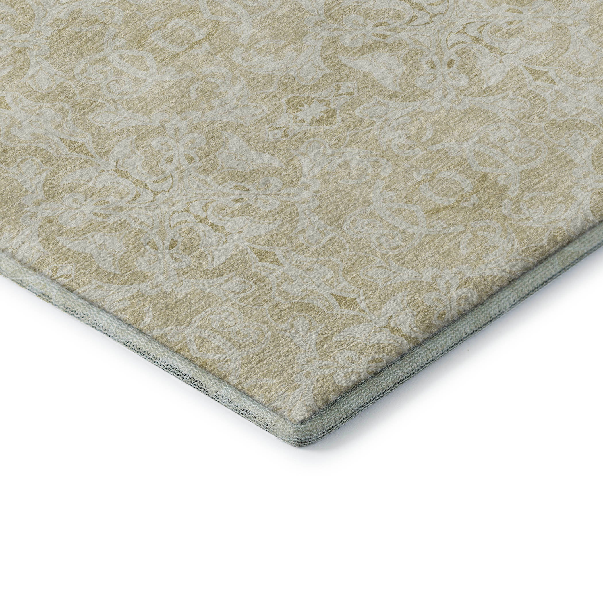 Kathmandu Machine Washable Transitional Tan Brown Rug 1'8" x 2'6" #shape_Rectangle