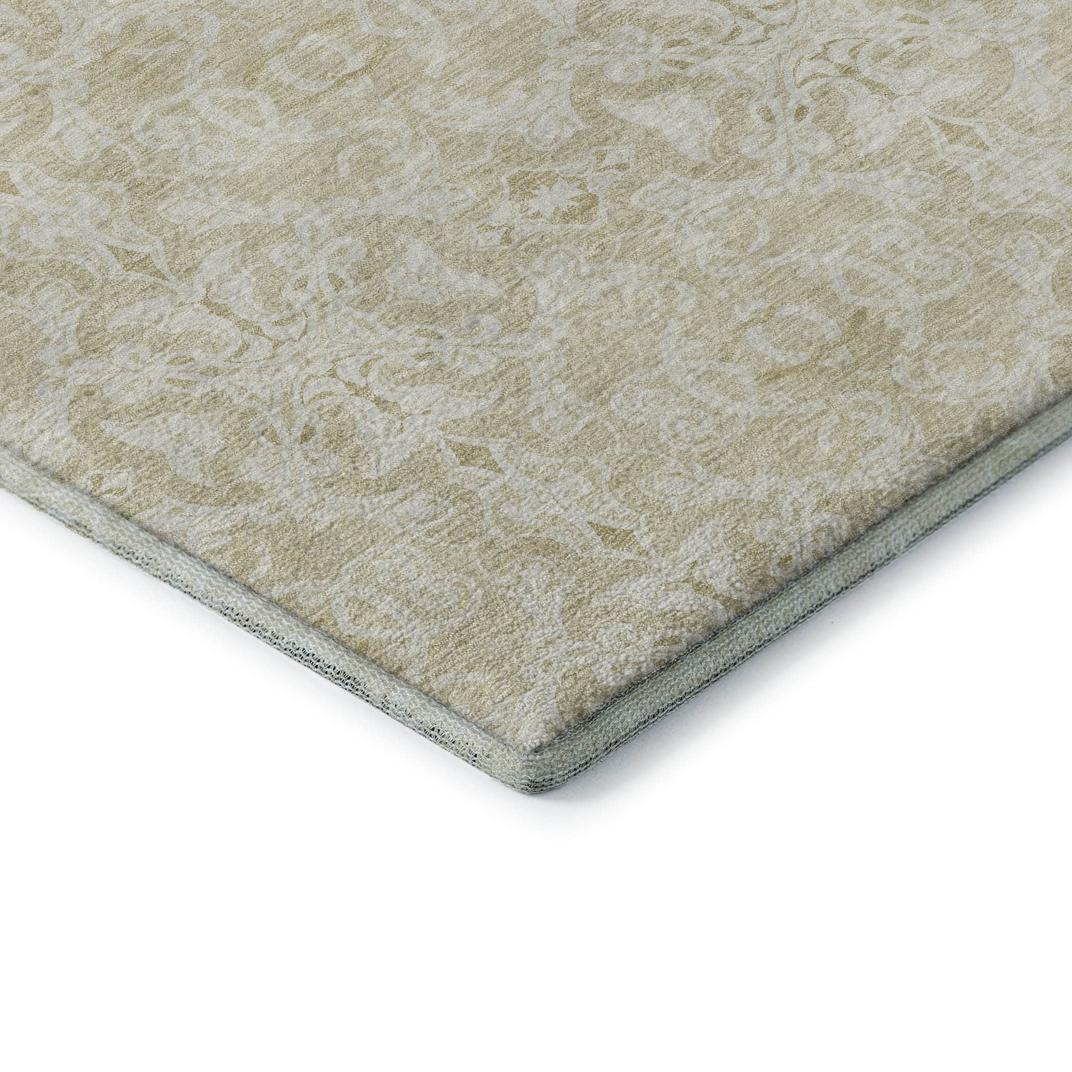 Kathmandu Machine Washable Transitional Tan Brown Rug 1'8" x 2'6" #shape_Rectangle