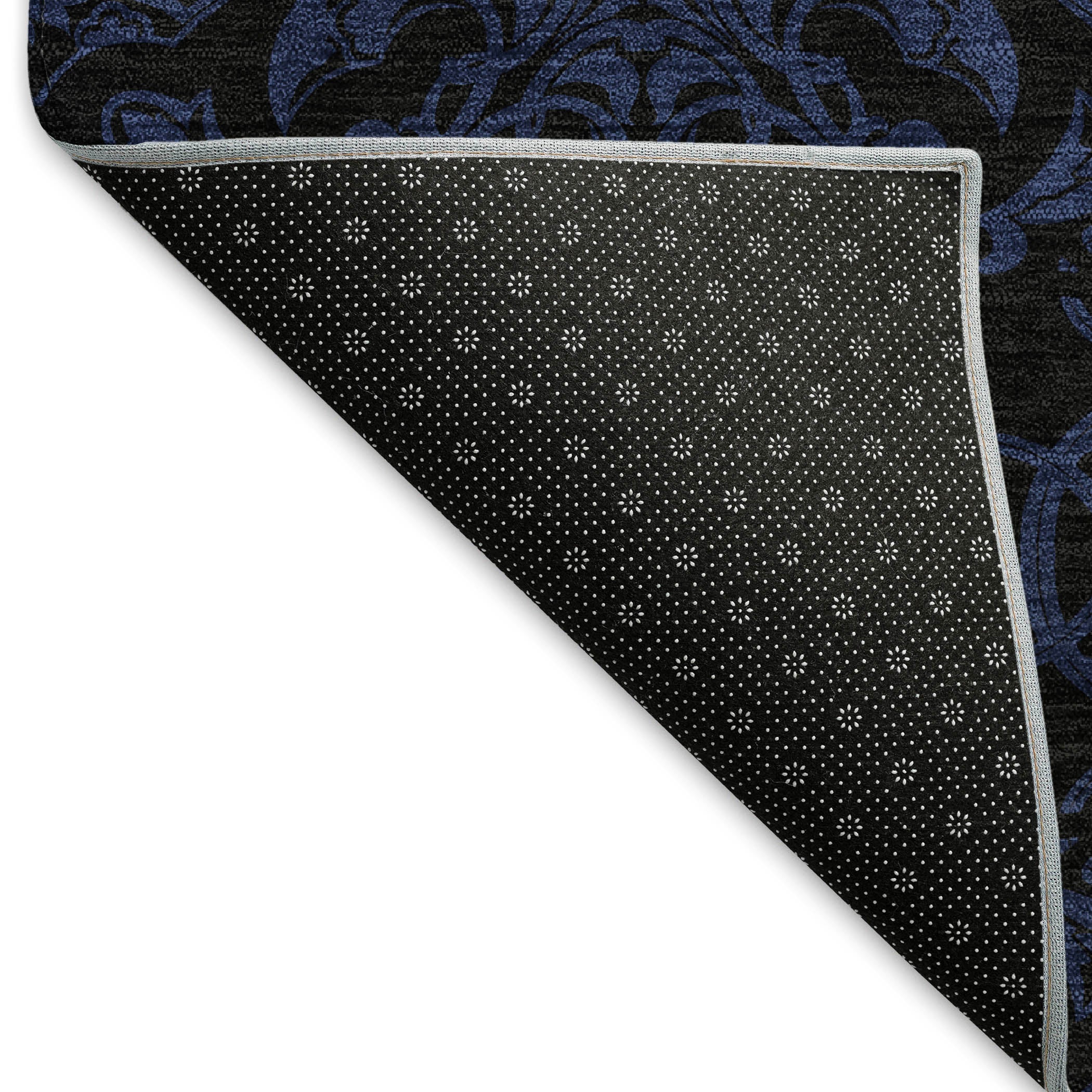 Rome Machine Washable Transitional Blue Rug 1'8" x 2'6" #shape_Rectangle