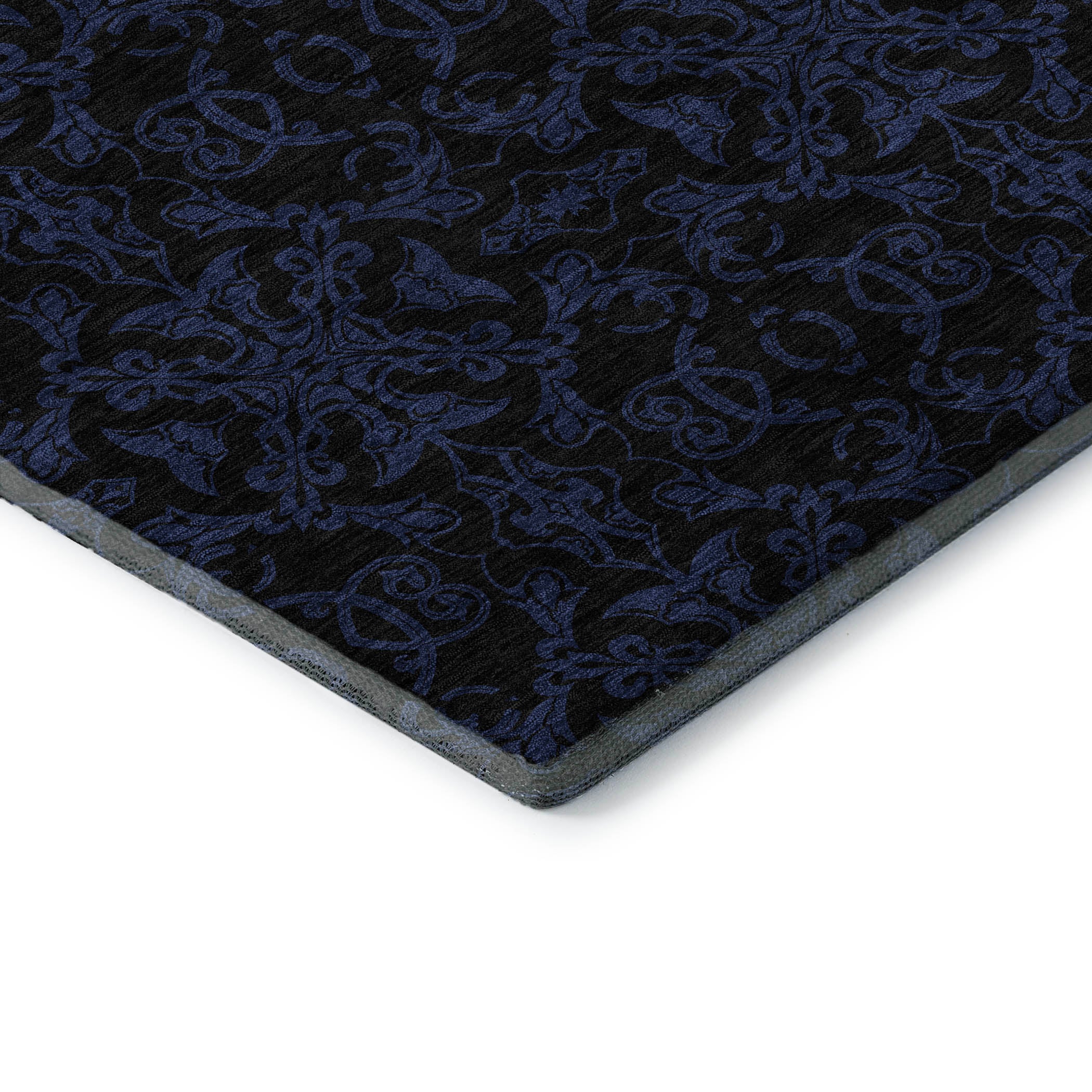 Rome Machine Washable Transitional Blue Rug 1'8" x 2'6" #shape_Rectangle