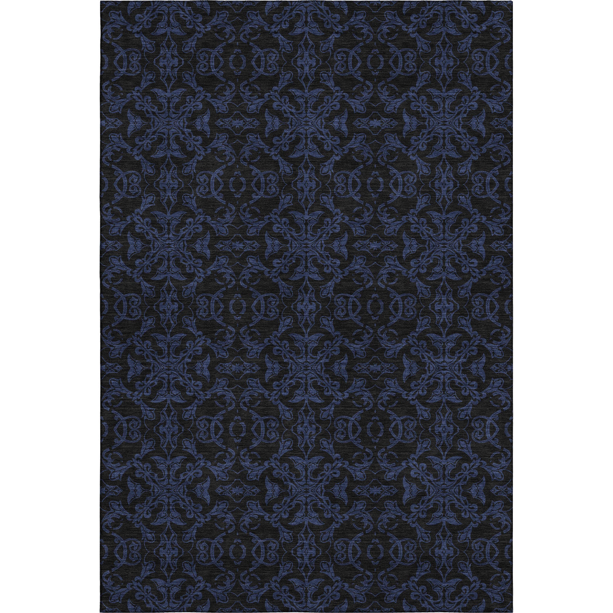 Rome Machine Washable Transitional Blue Rug 2'6" x 3'10" #shape_Rectangle