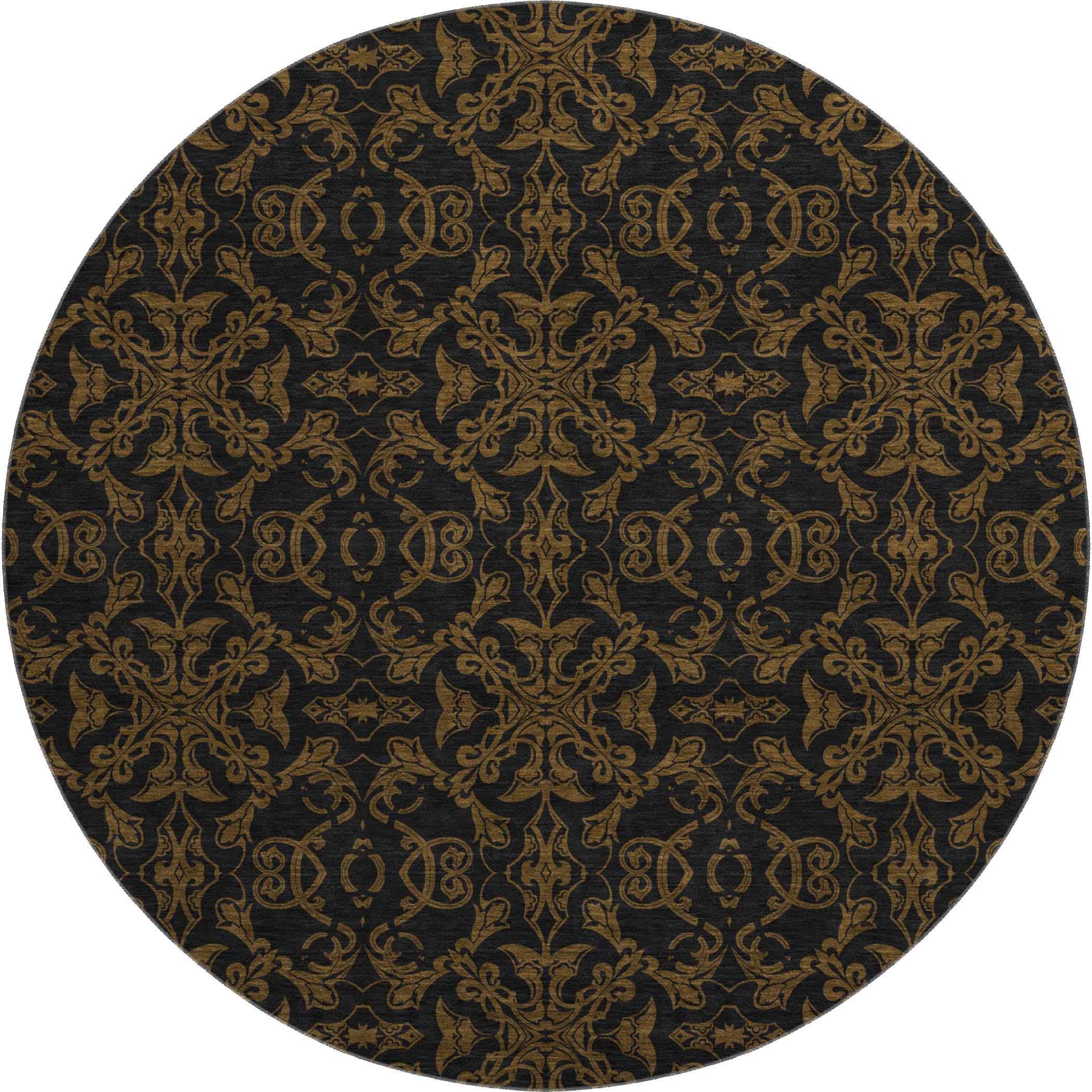 Rome Machine Washable Transitional Brown Rug 8' x 8' #shape_Round