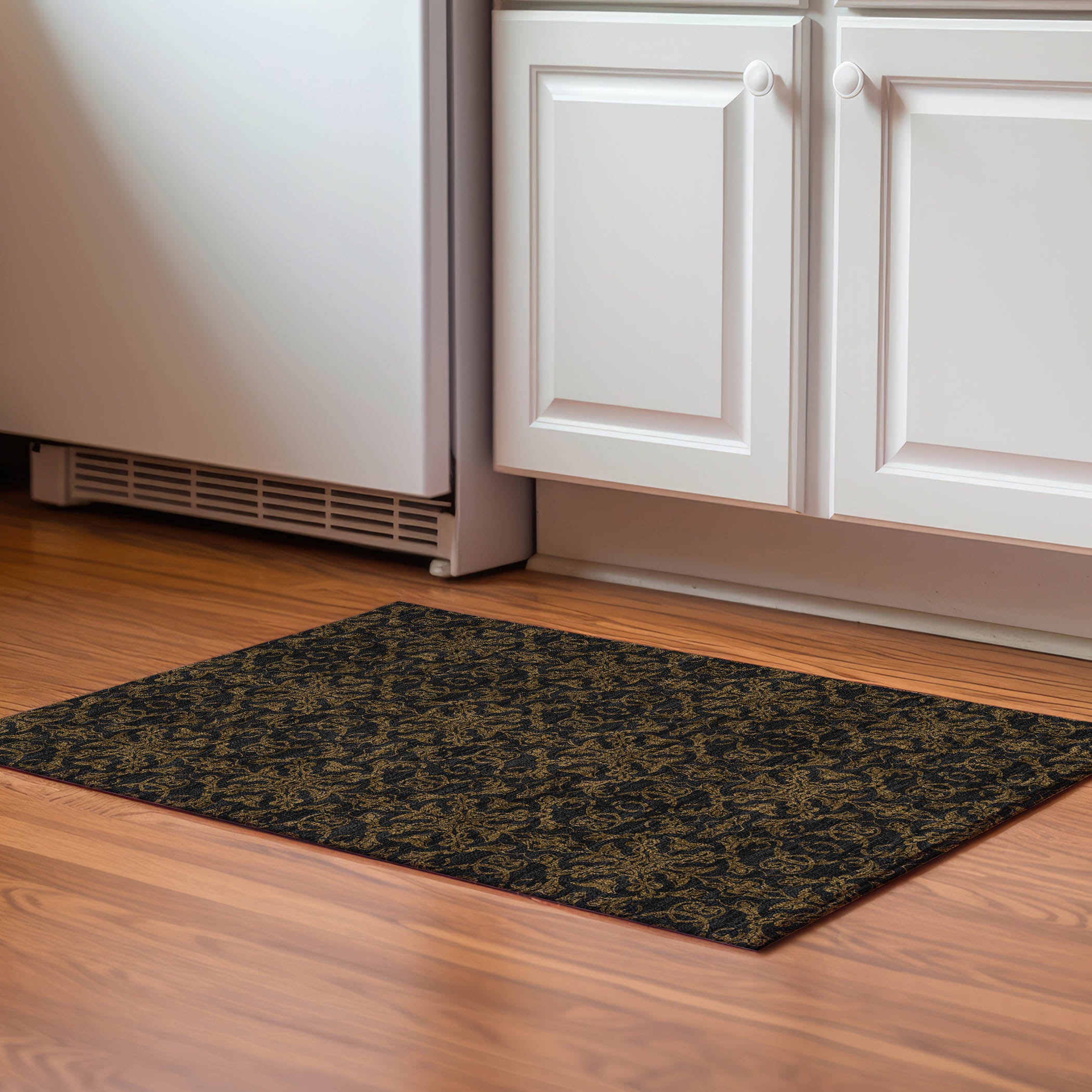 Rome Machine Washable Transitional Brown Rug 1'8" x 2'6" #shape_Rectangle