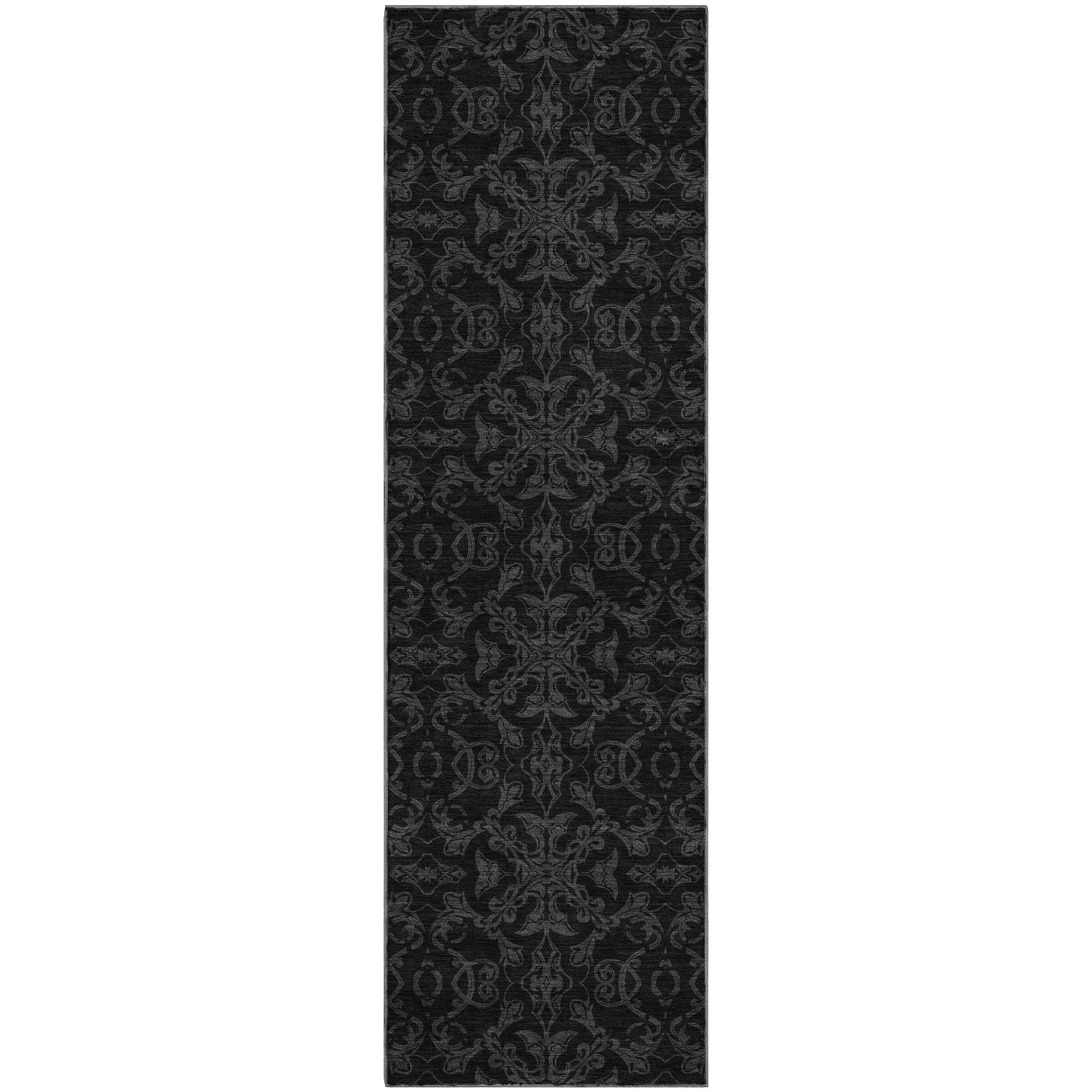 Rome Machine Washable Transitional Gray Rug 2'3" x 7'6" #shape_Runner