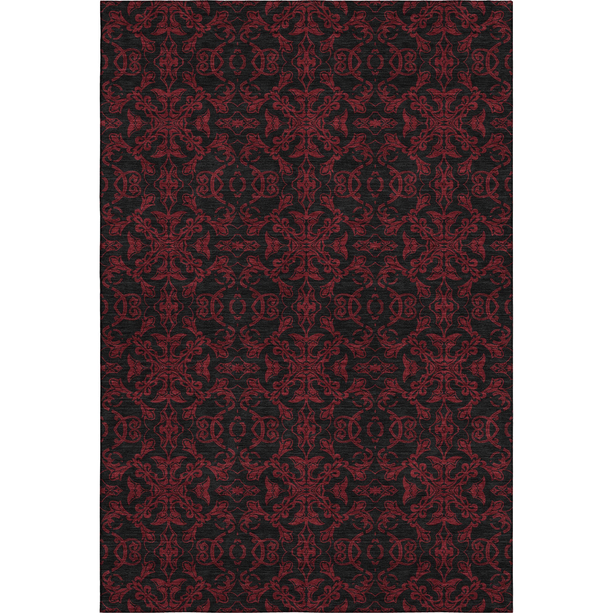 Rome Machine Washable Transitional Red Rug 2'6" x 3'10" #shape_Rectangle