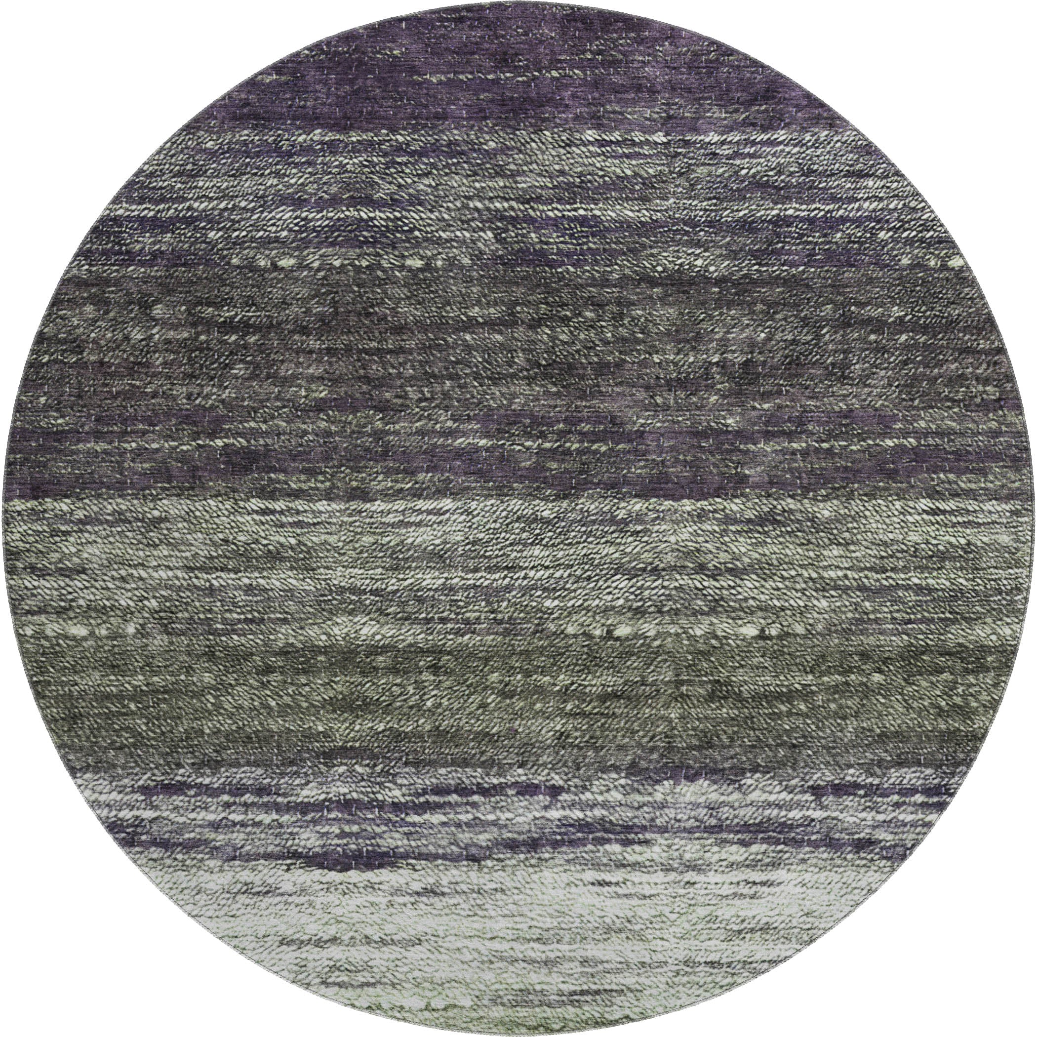 Colombo Machine Washable Transitional Green Rug 8' x 8' #shape_Round