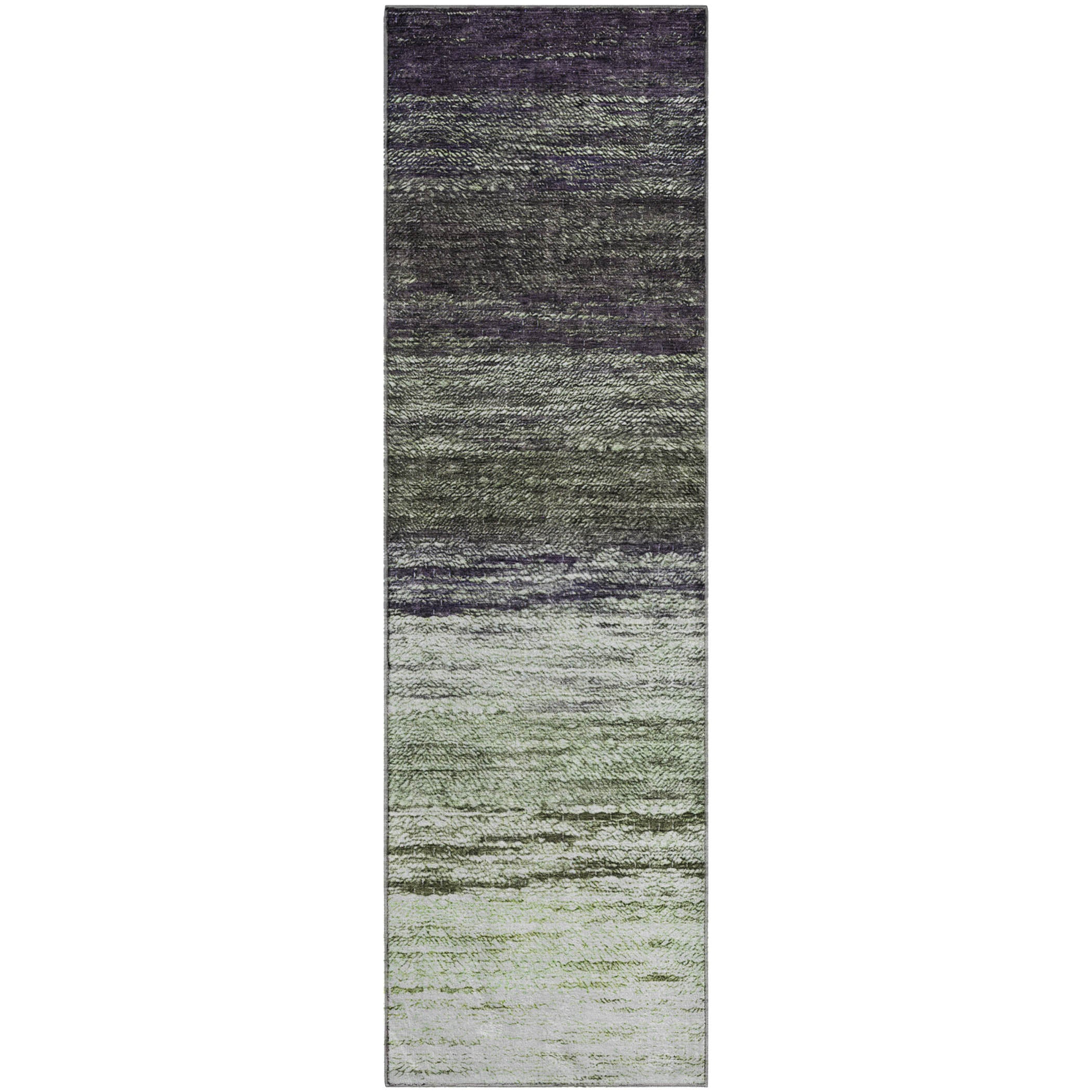 Colombo Machine Washable Transitional Green Rug 2'3" x 7'6" #shape_Runner