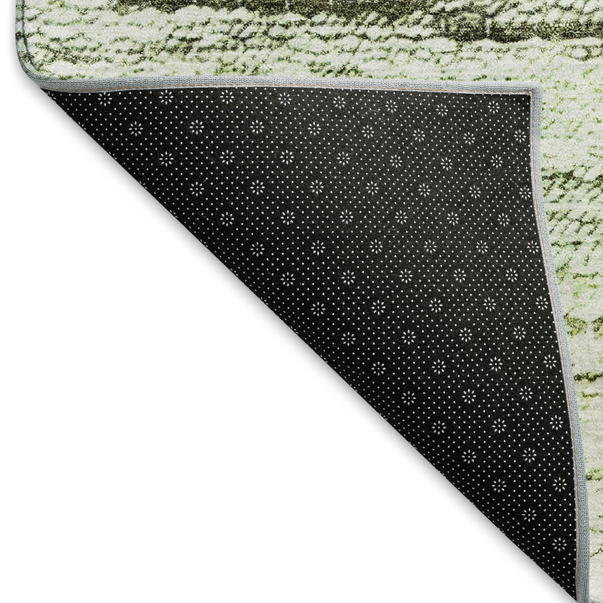 Colombo Machine Washable Transitional Green Rug 1'8" x 2'6" #shape_Rectangle