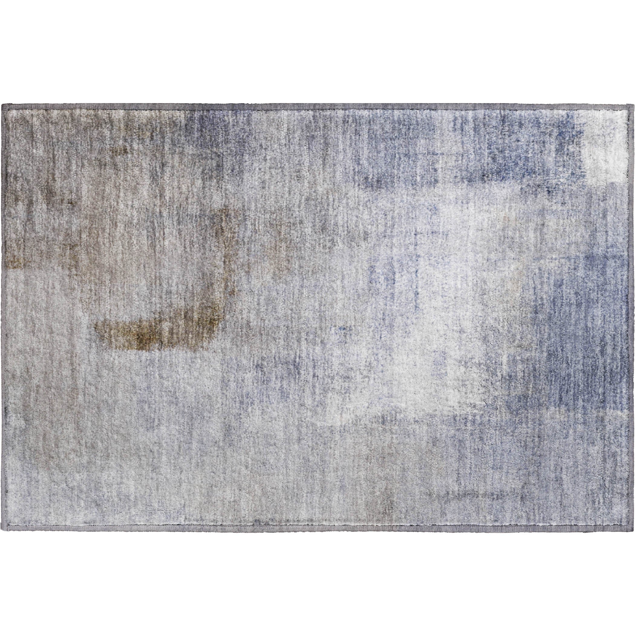Mdina Machine Washable Transitional Blue Rug 1'8" x 2'6" #shape_Rectangle